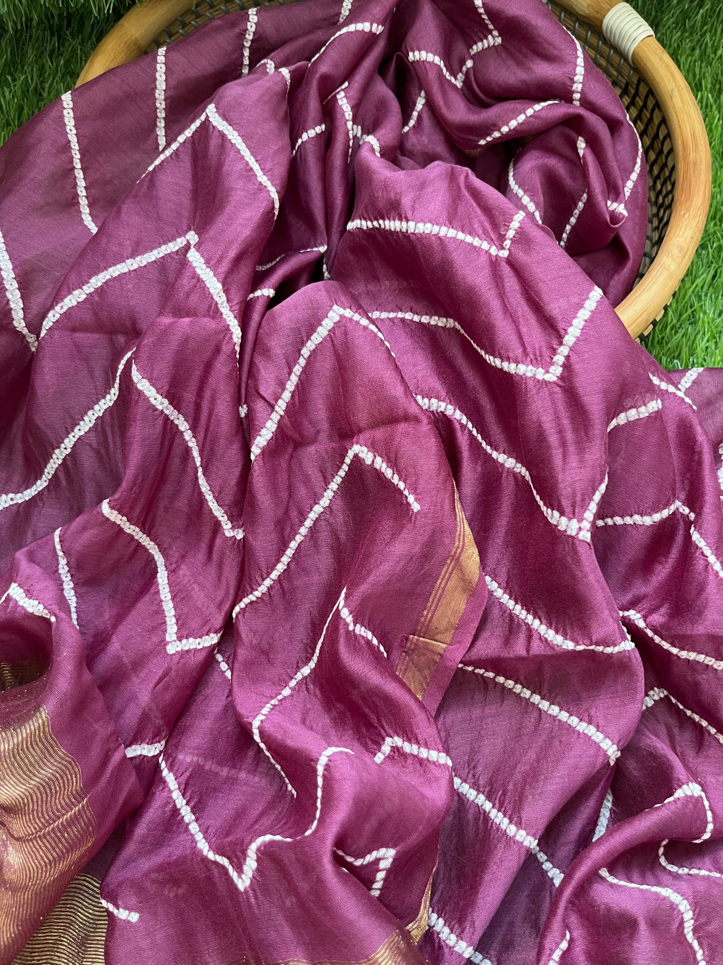 Bandhani Chanderi silk Dupatta