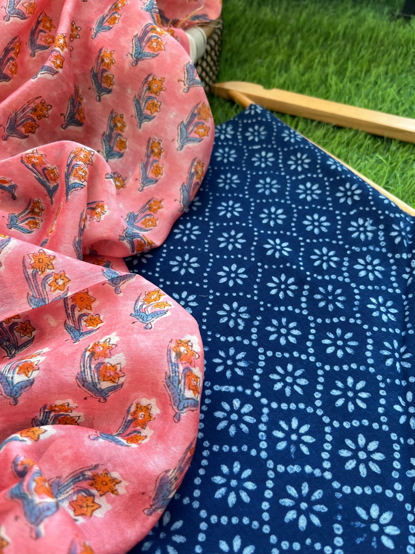 Cotton kurta chanderi dupatta
