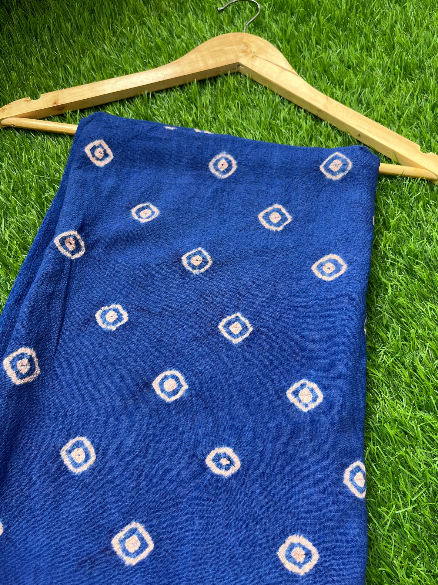 Handwoven organic kala Cotton bandhani fabric
