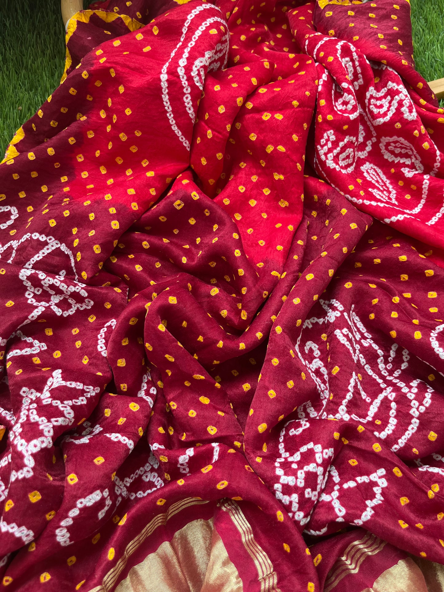 Gajji silk Bandhani dupatta kurta