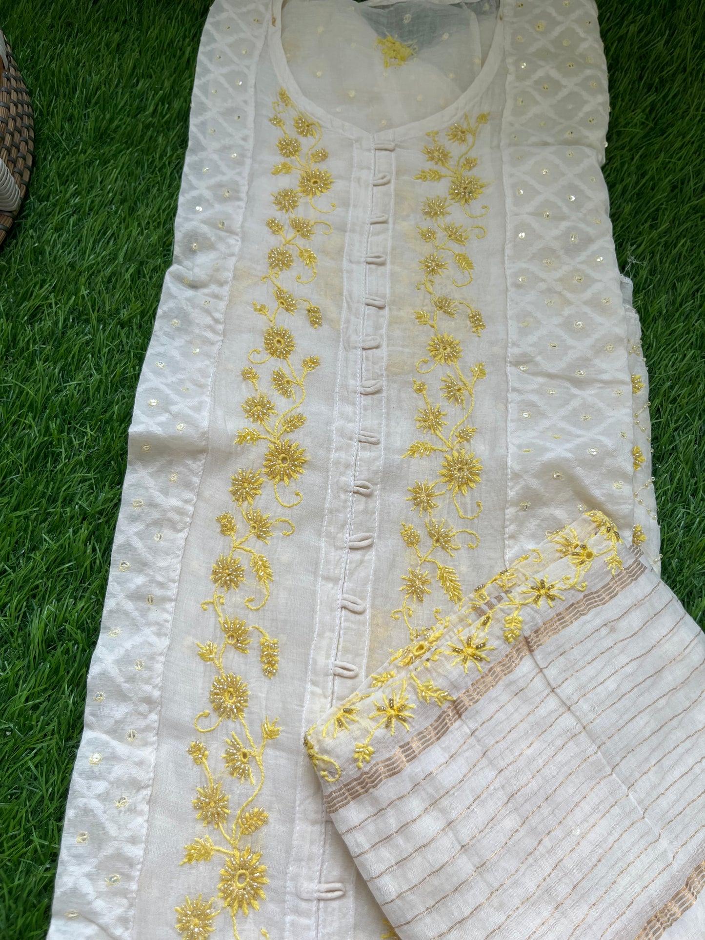 Chanderi Chikankari Kurta Dupatta