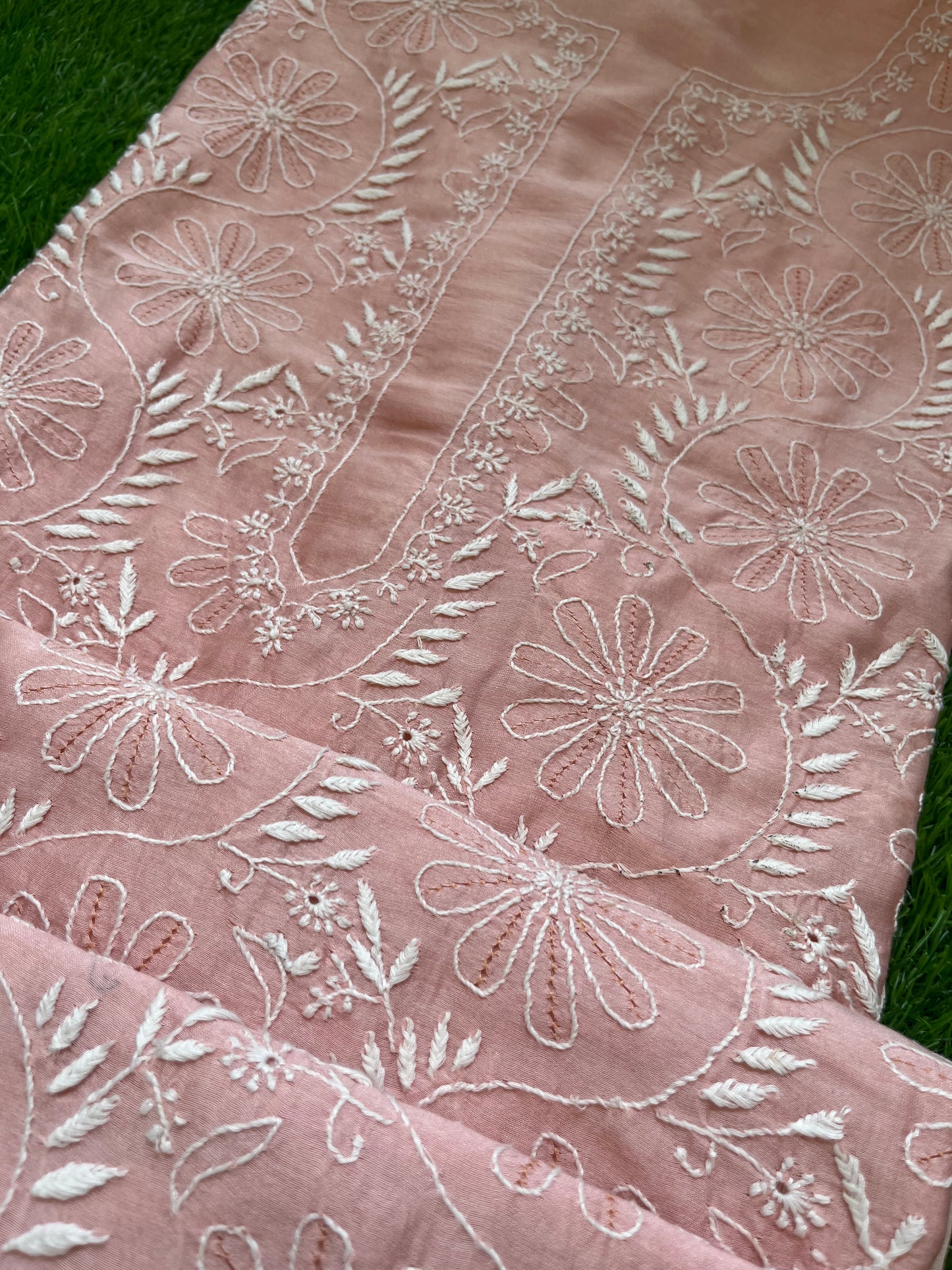 Chanderi chikankari kurta