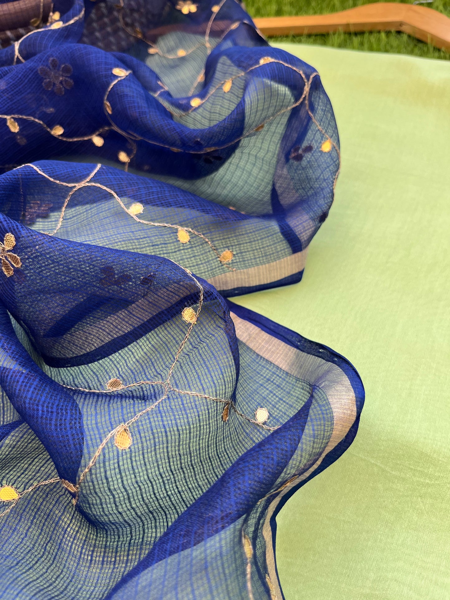 त्योहार :kota silk gota patti Dupatta with plain chanderi kurta bottom Fabric