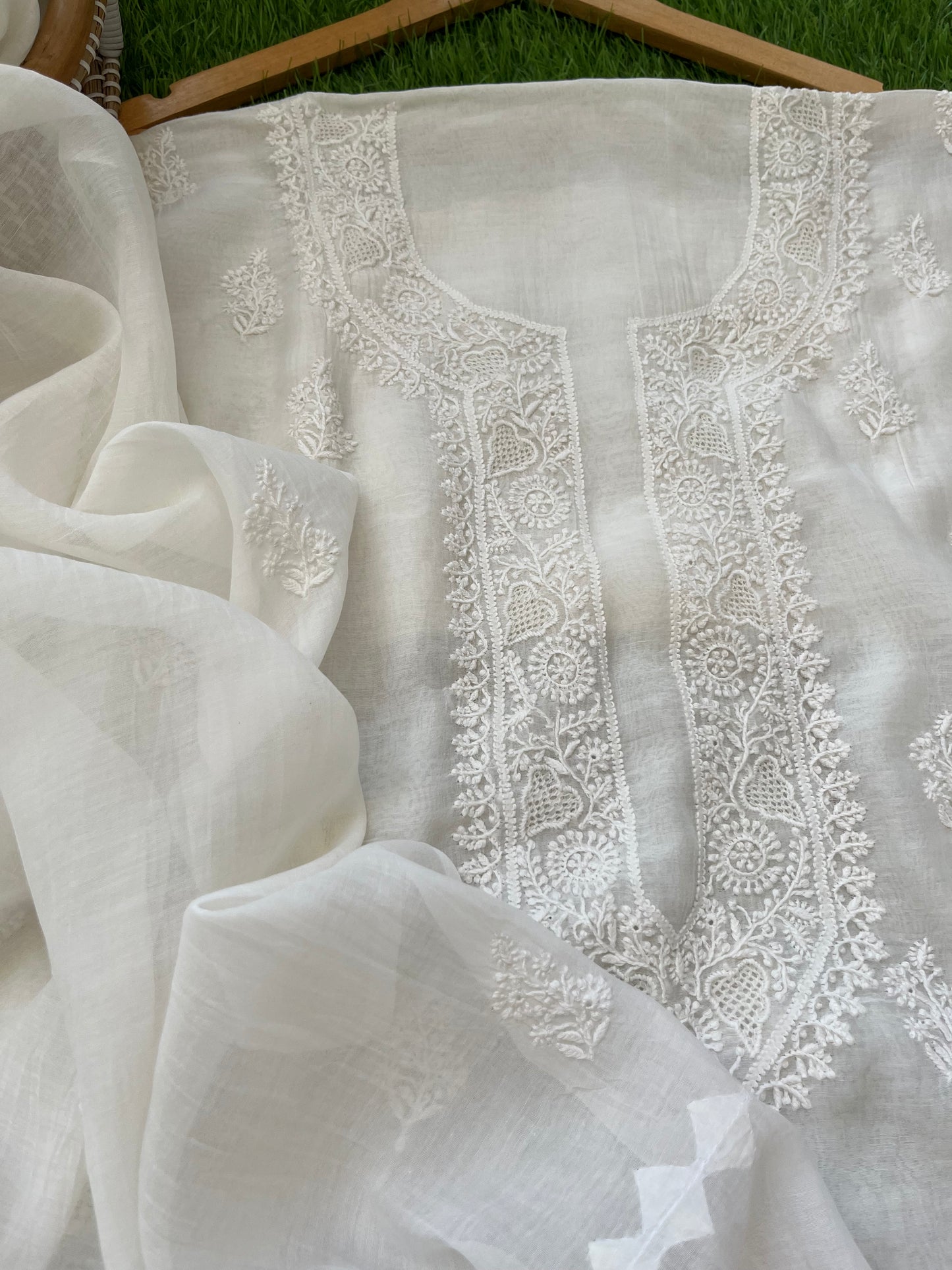 Chanderi Chikankari Kurta Dupatta