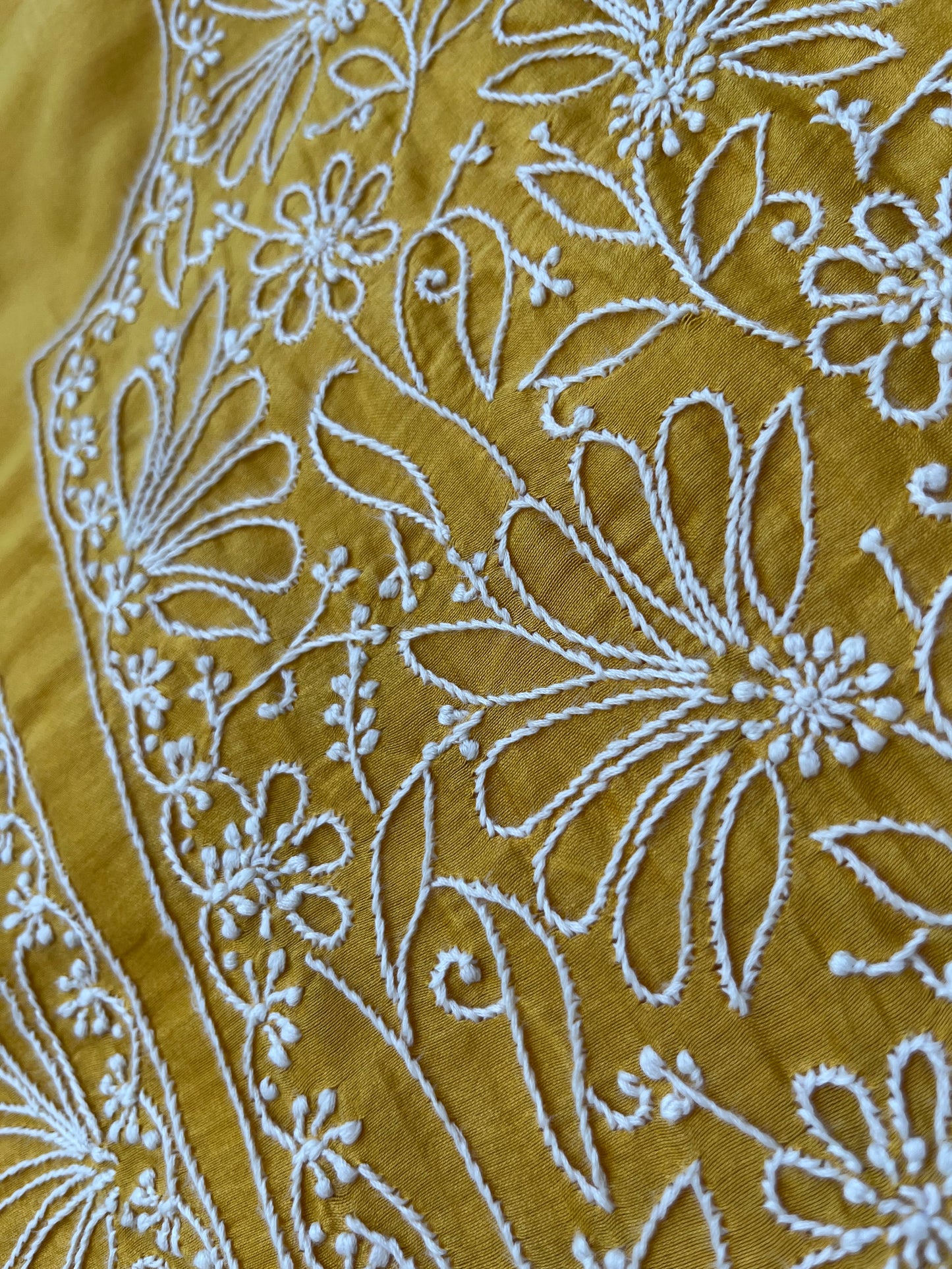 Chanderi chikankari kurta