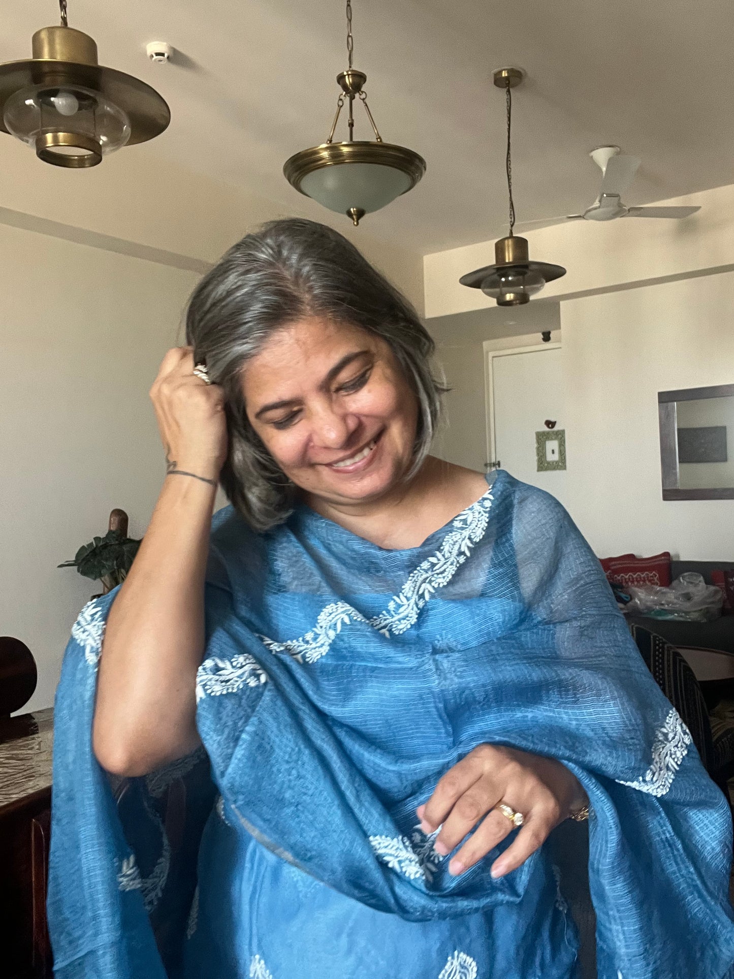 Chanderi chikan kurta and Dupatta