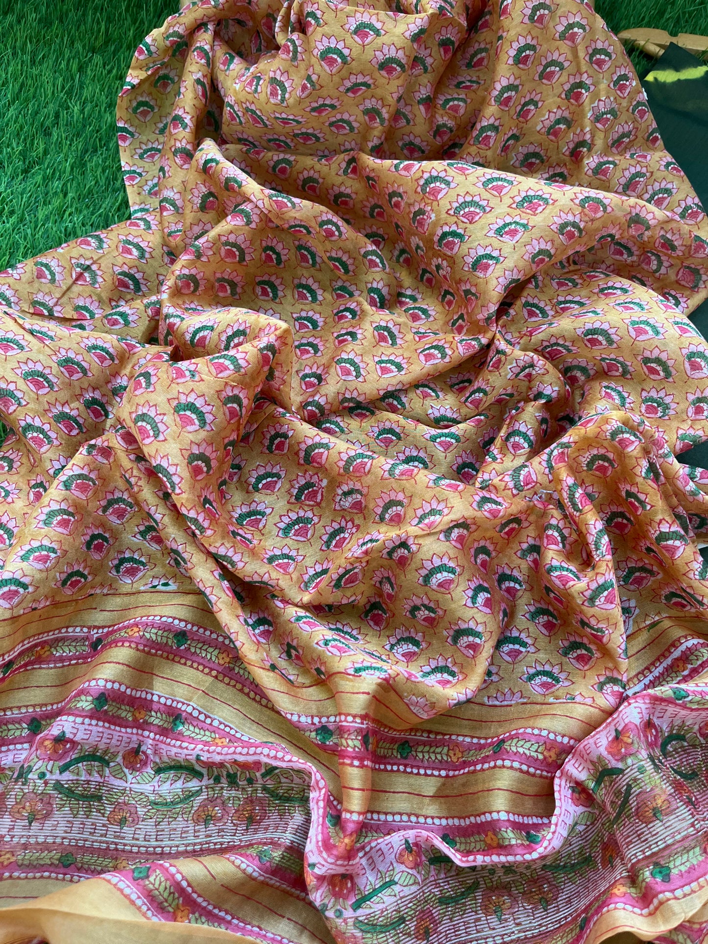 Chanderi tie and dye kurta chanderi dupatta