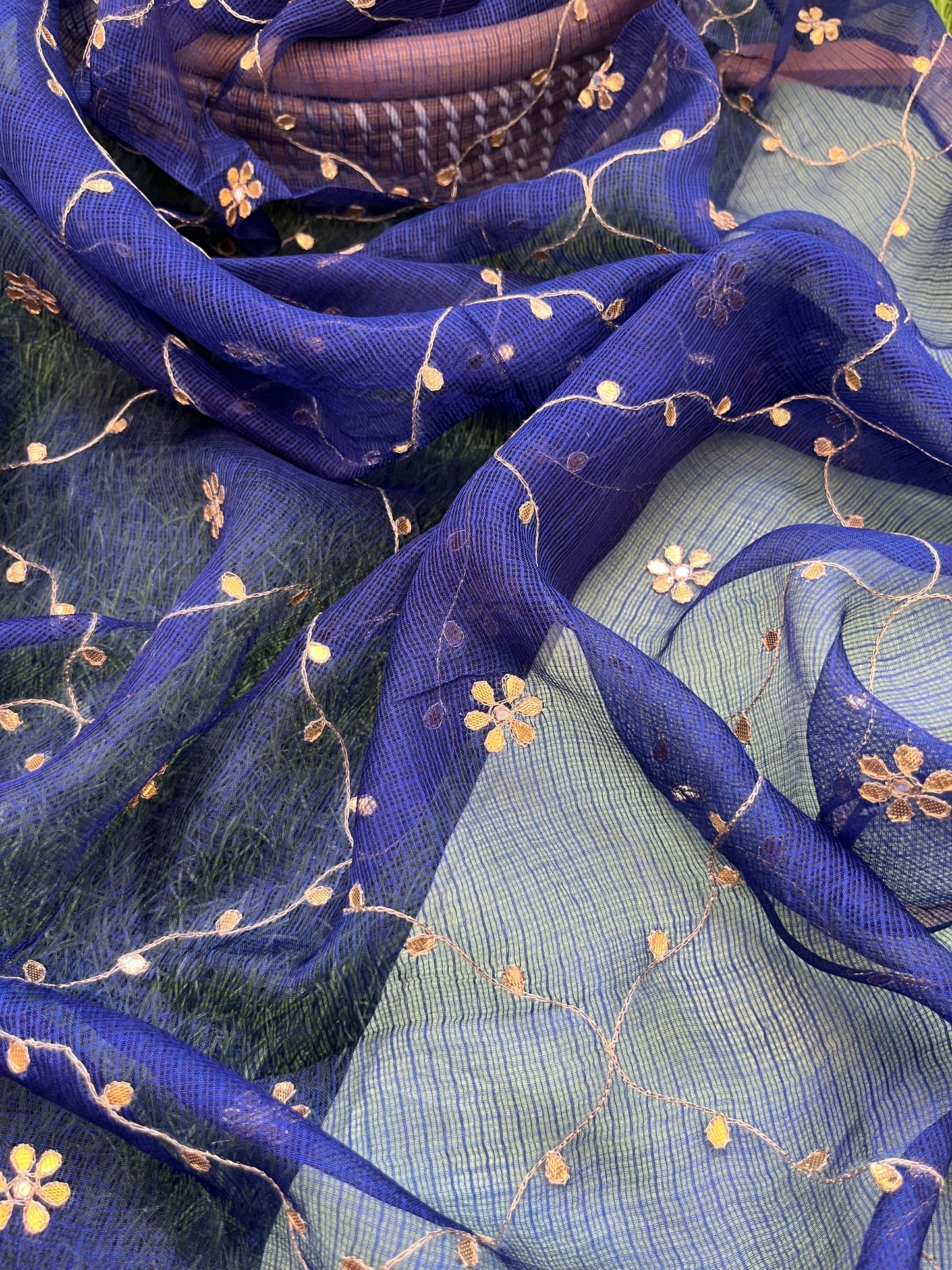 त्योहार :kota silk gota patti Dupatta with plain chanderi kurta bottom Fabric