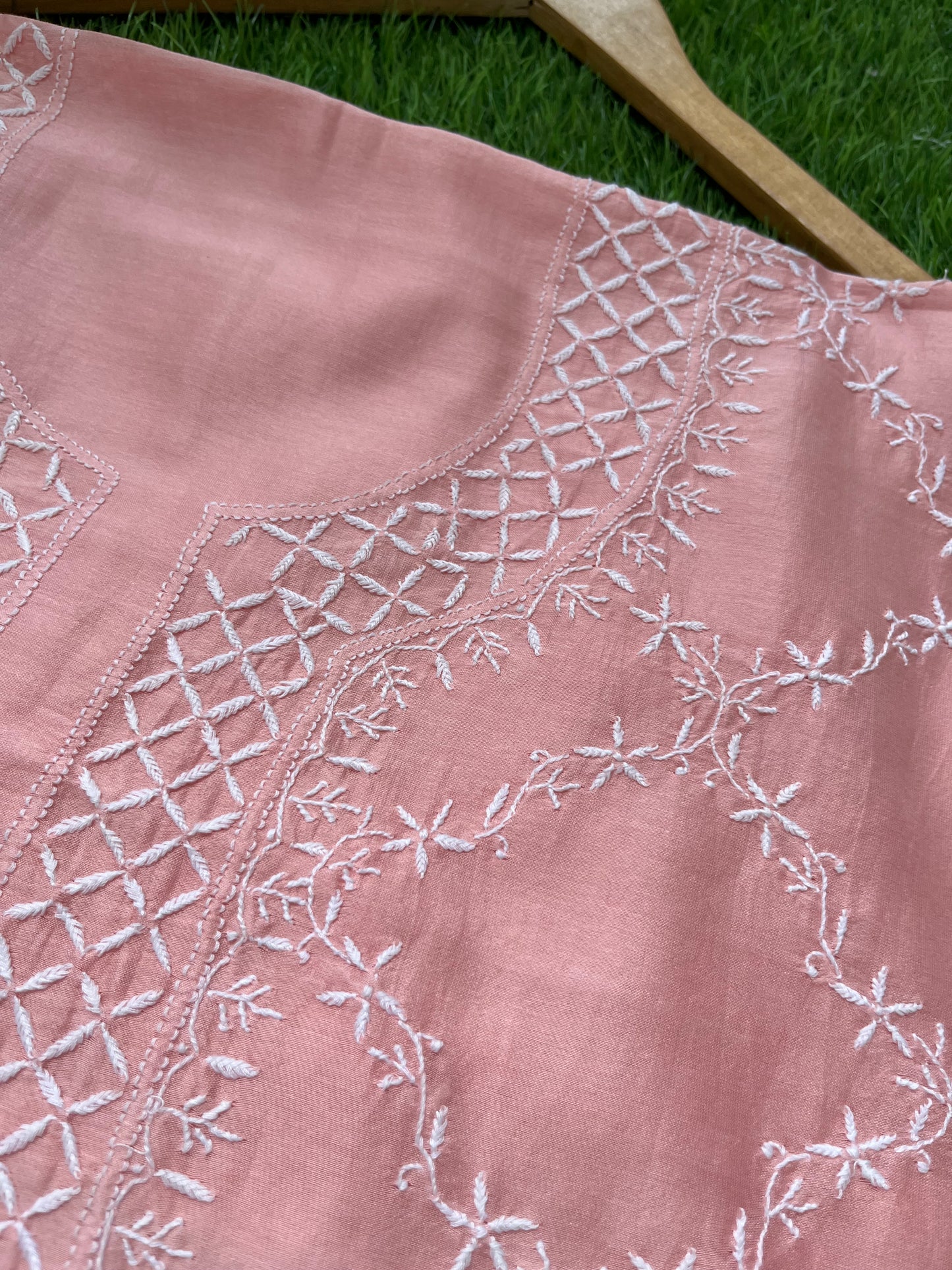 Chanderi chikan kurta