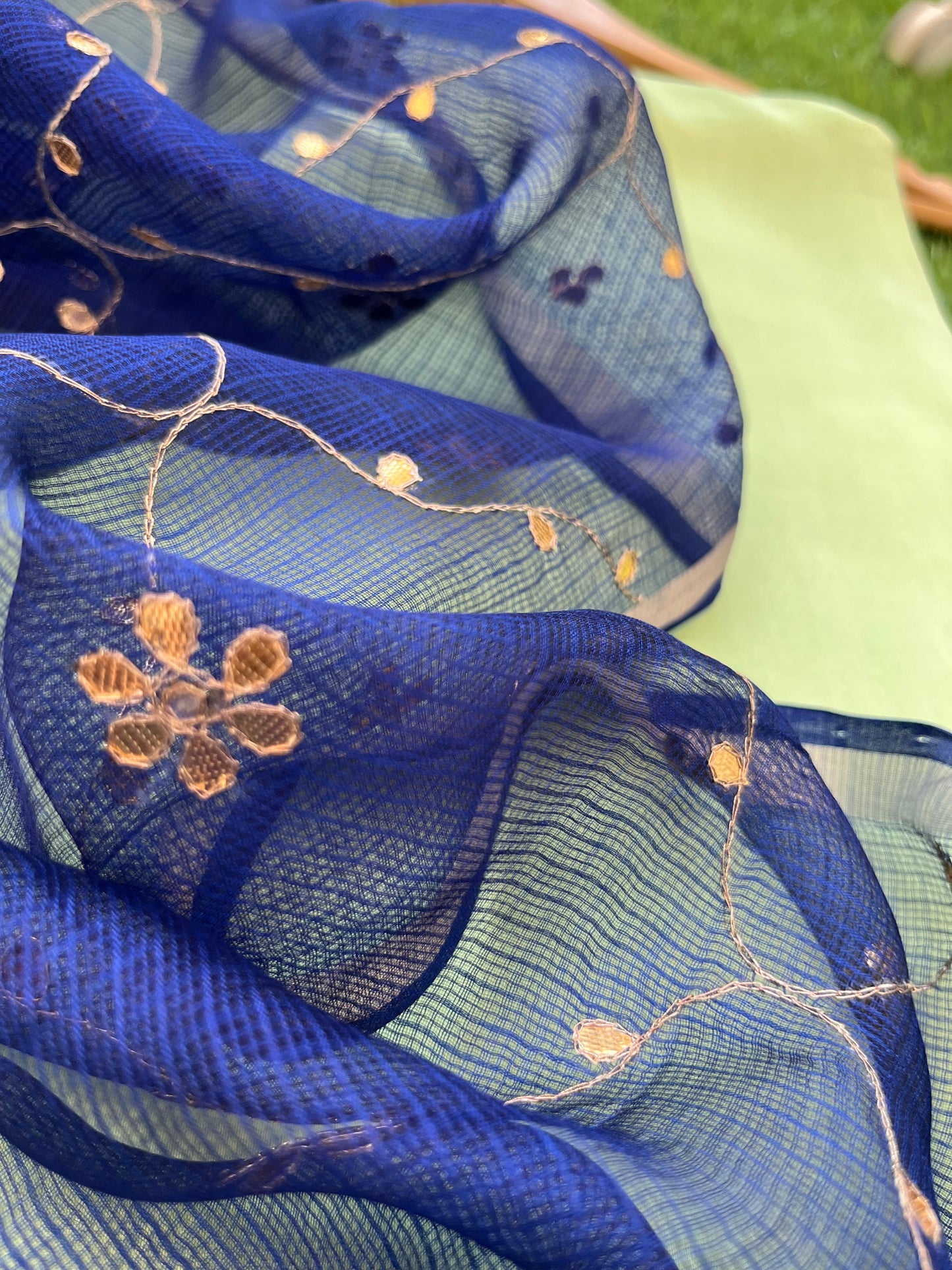 त्योहार :kota silk gota patti Dupatta with plain chanderi kurta bottom Fabric