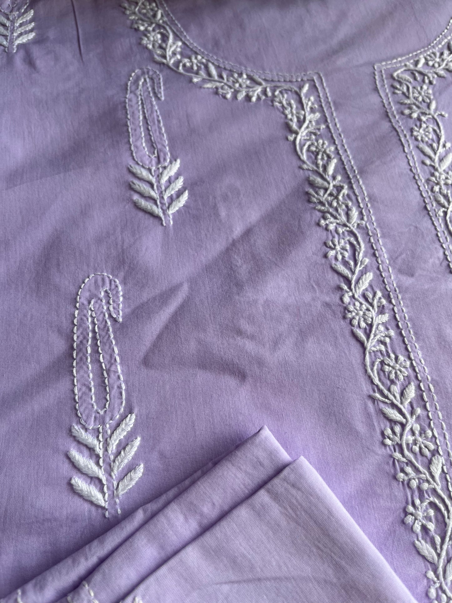 Cotton chikan kurta bottom