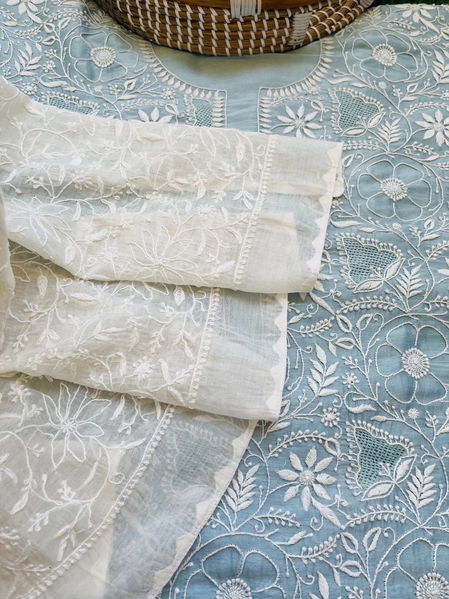 Chanderi Chikankari Kurta