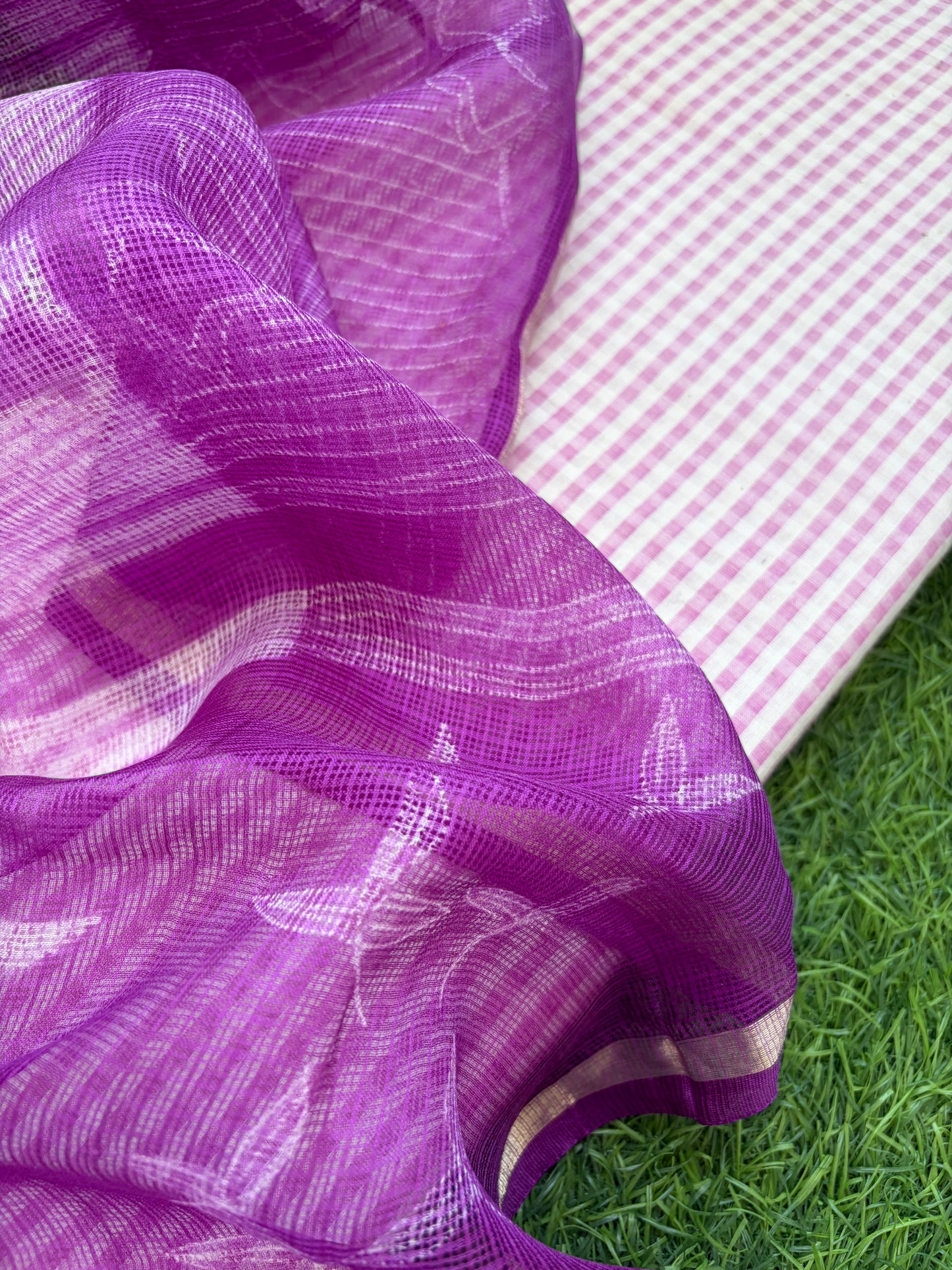 Muslin Khadi check kurta fabric kota silk dupatta