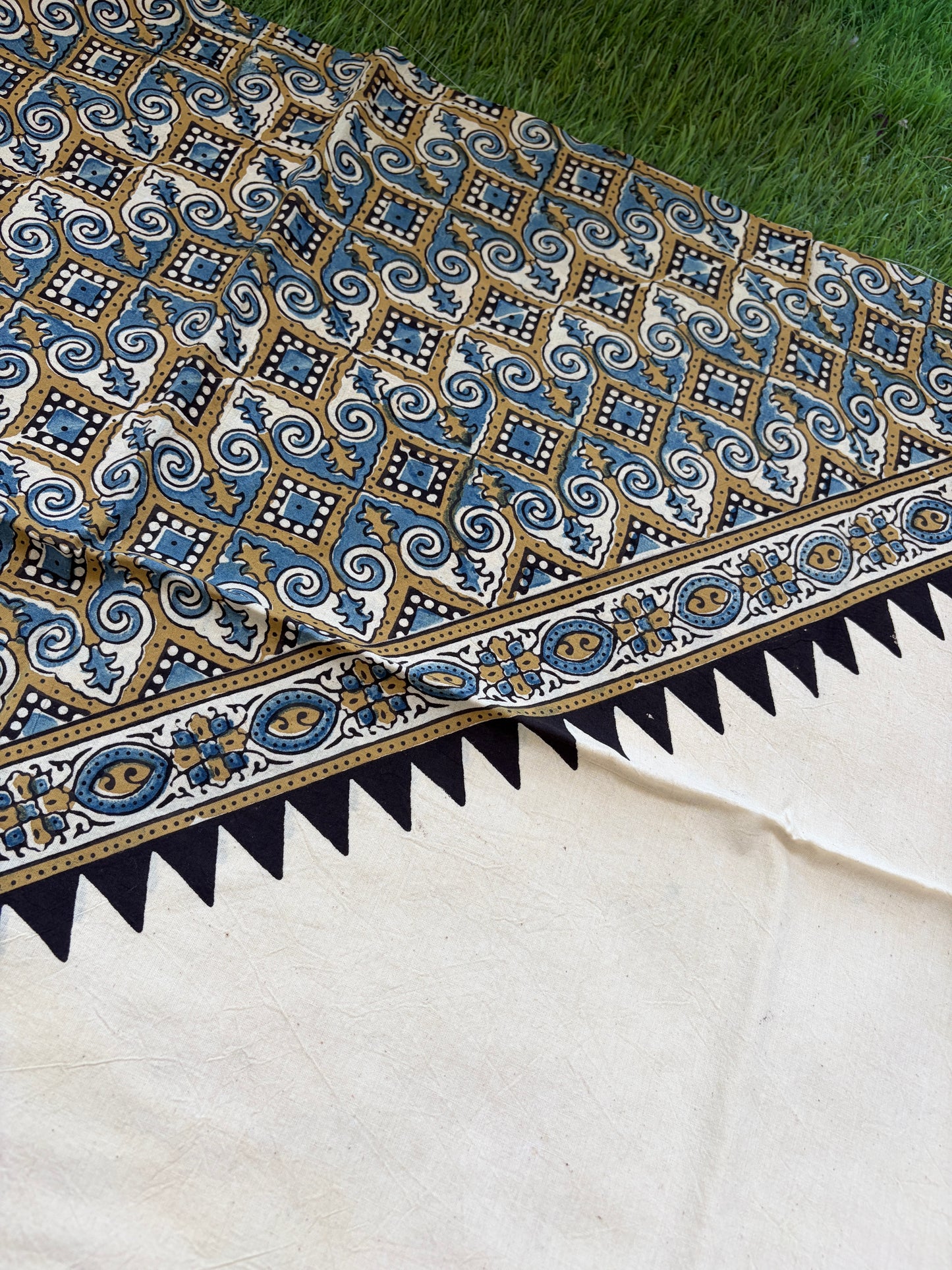 Cotton Ajrakh patterned fabric
