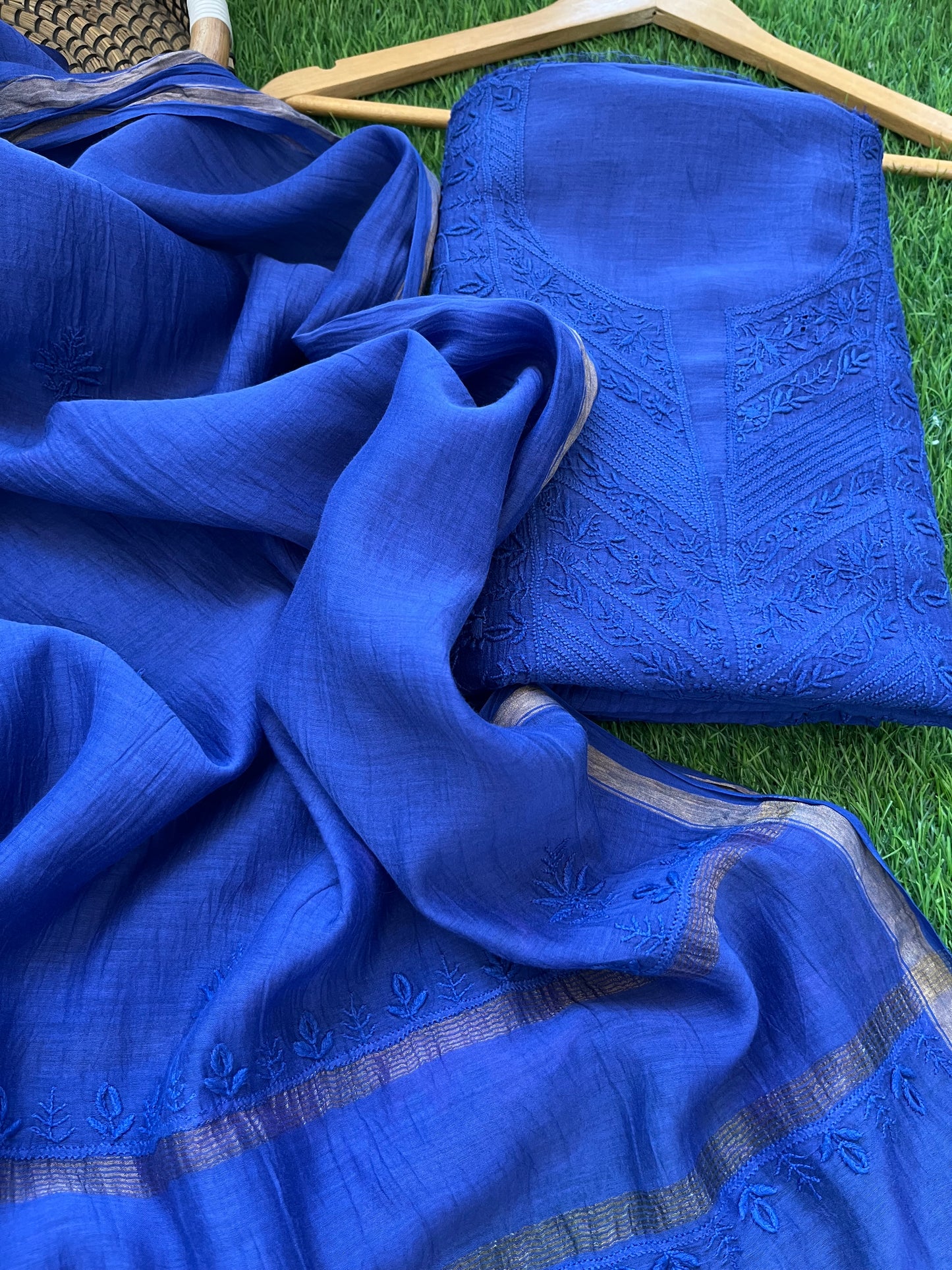 Chanderi Chikankari Kurta Dupatta