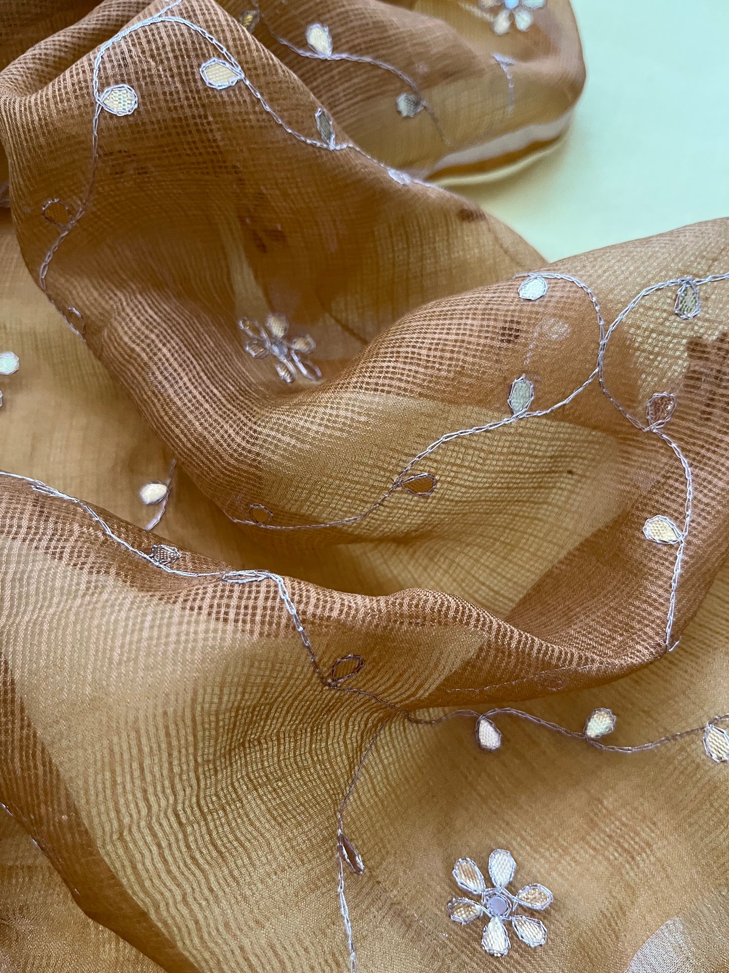 त्योहार :kota silk gota patti Dupatta with plain chanderi kurta bottom Fabric