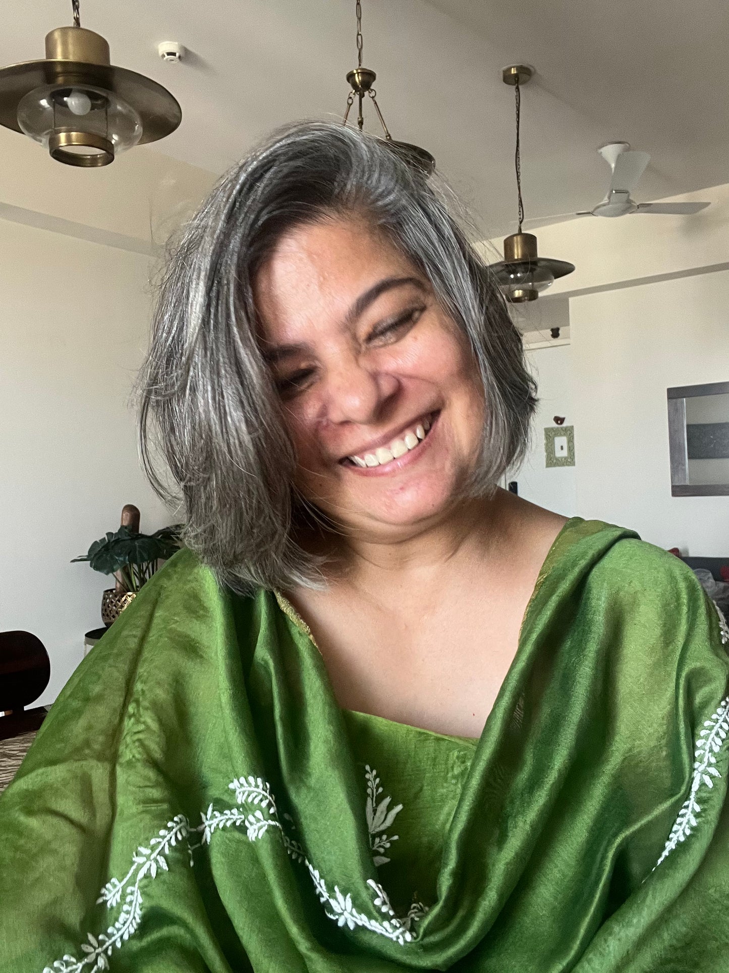 Chanderi chikan kurta and Dupatta