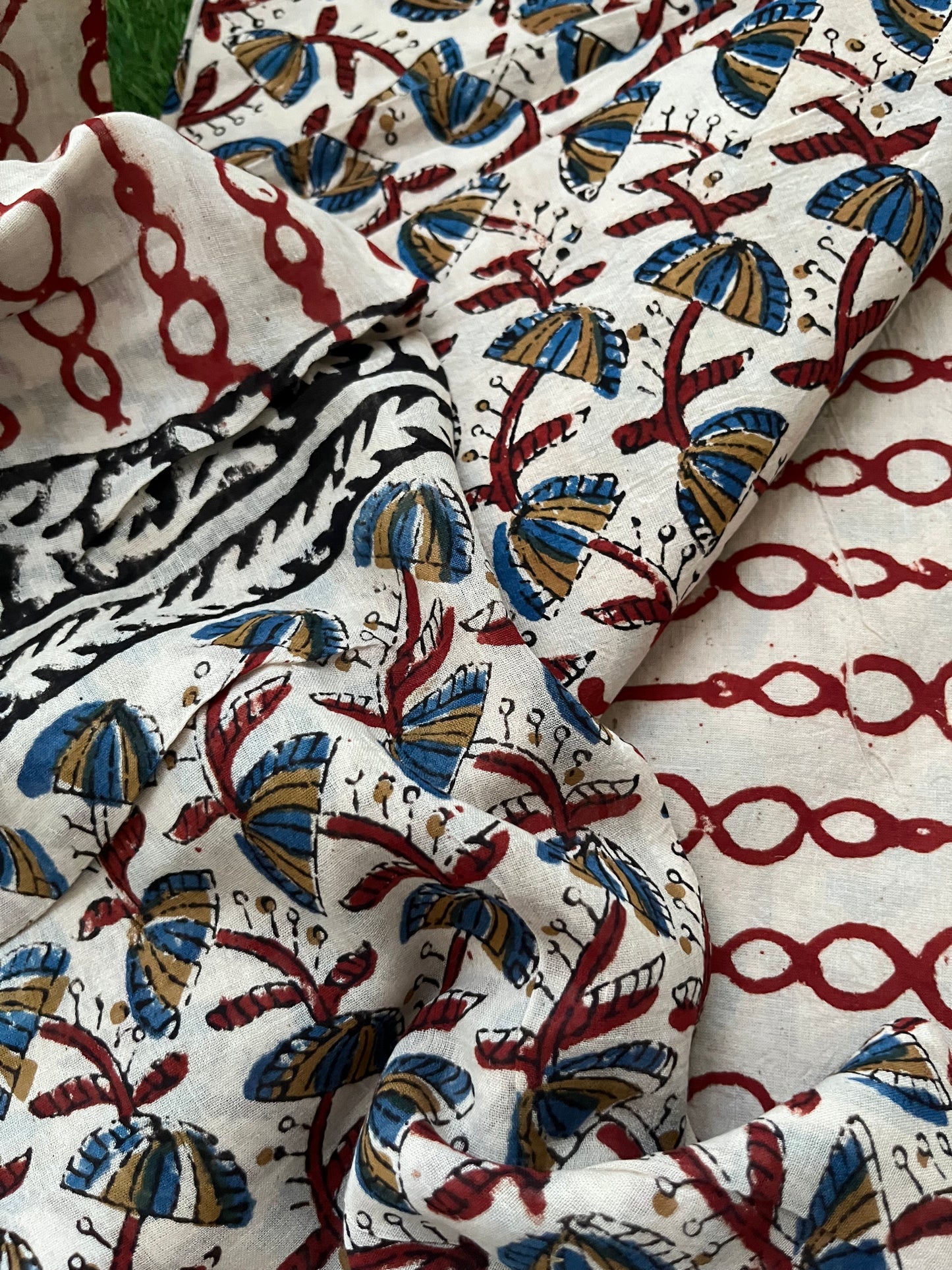 Cotton Kalamkari block print kurta bottom Dupatta