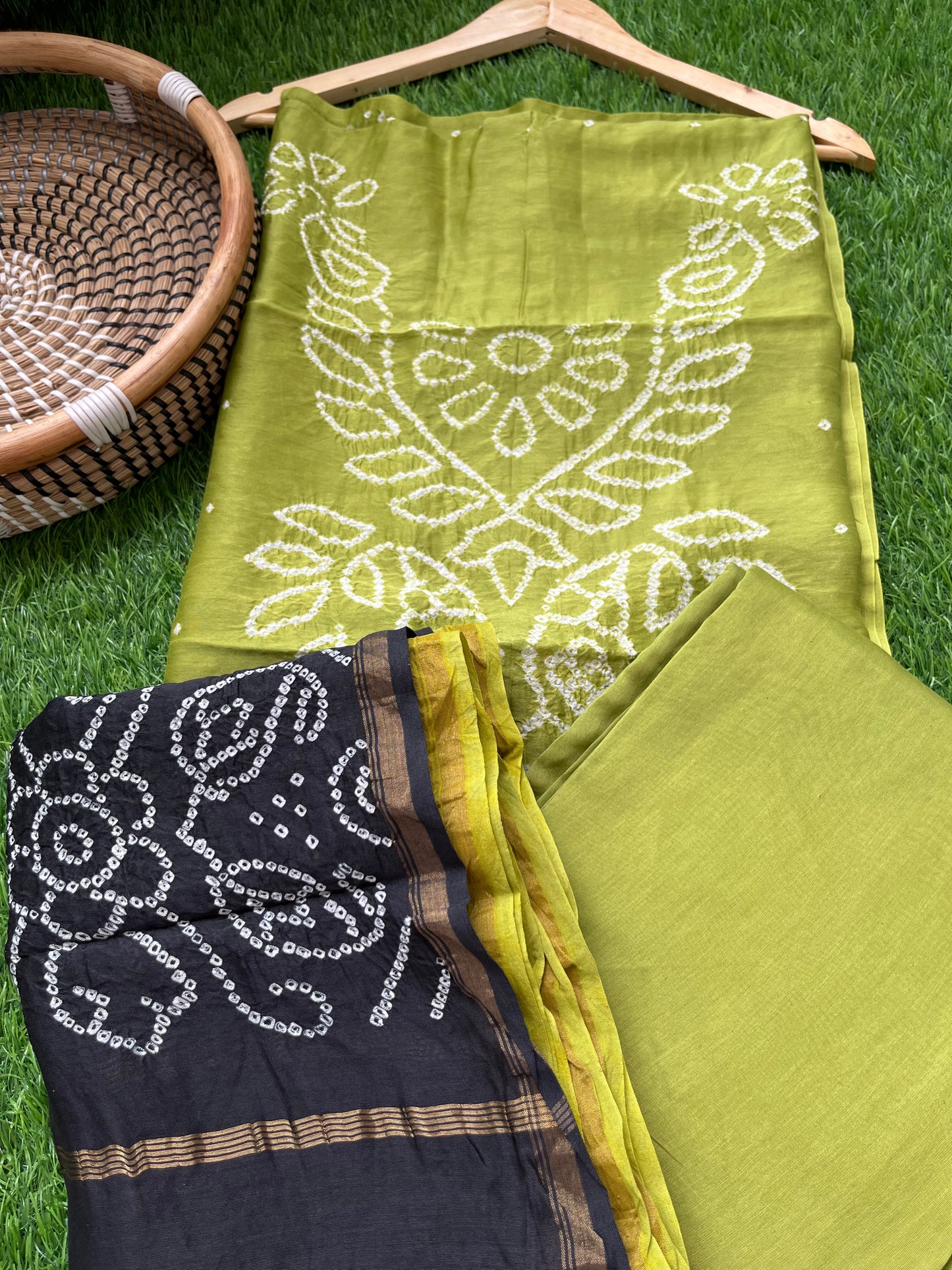 Chanderi Bandhani kurta dupatta