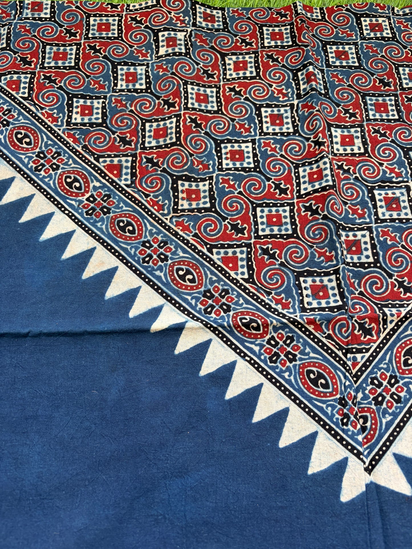 Cotton Ajrakh patterned fabric