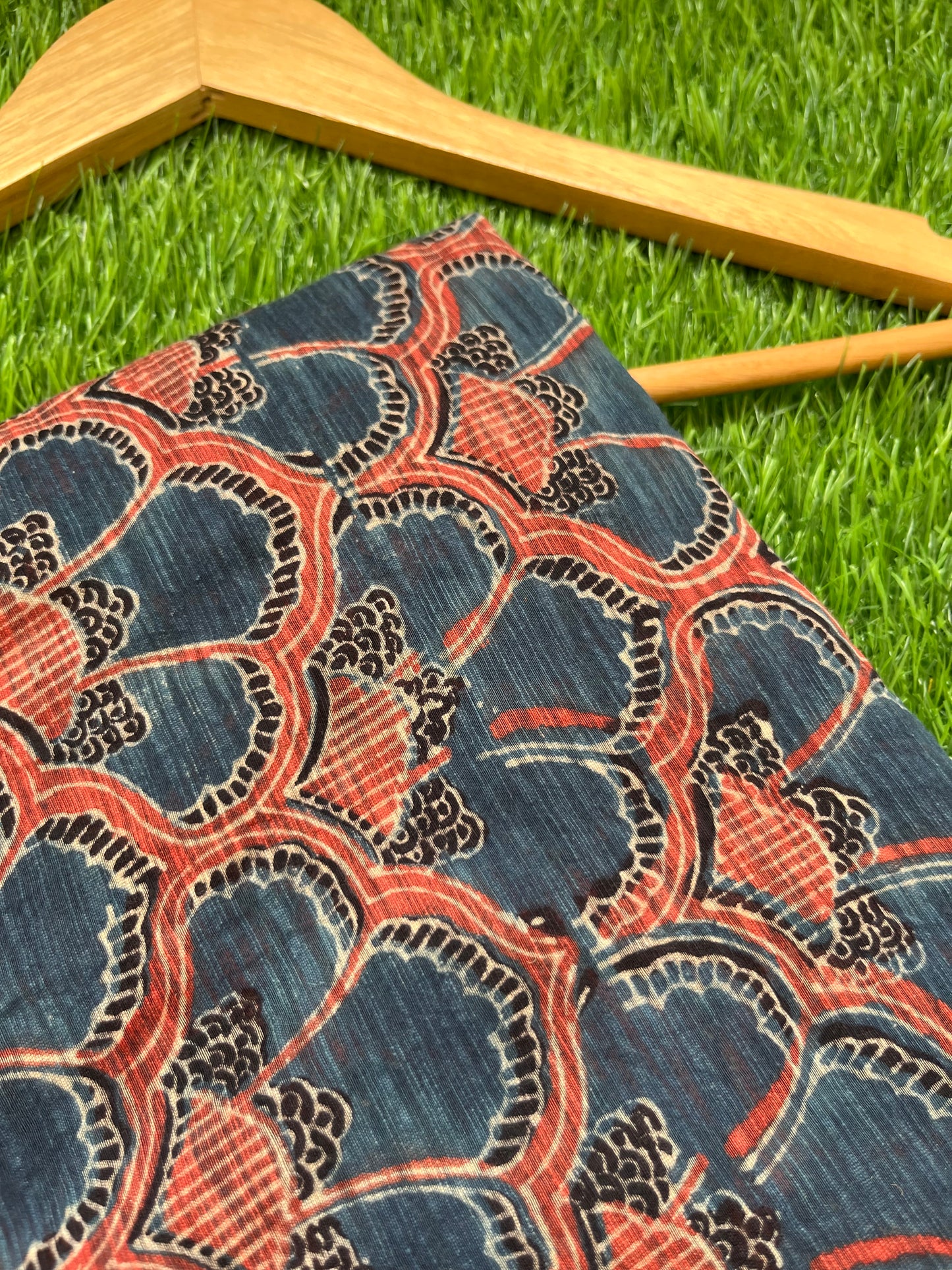 Ajrakh Chanderi fabric