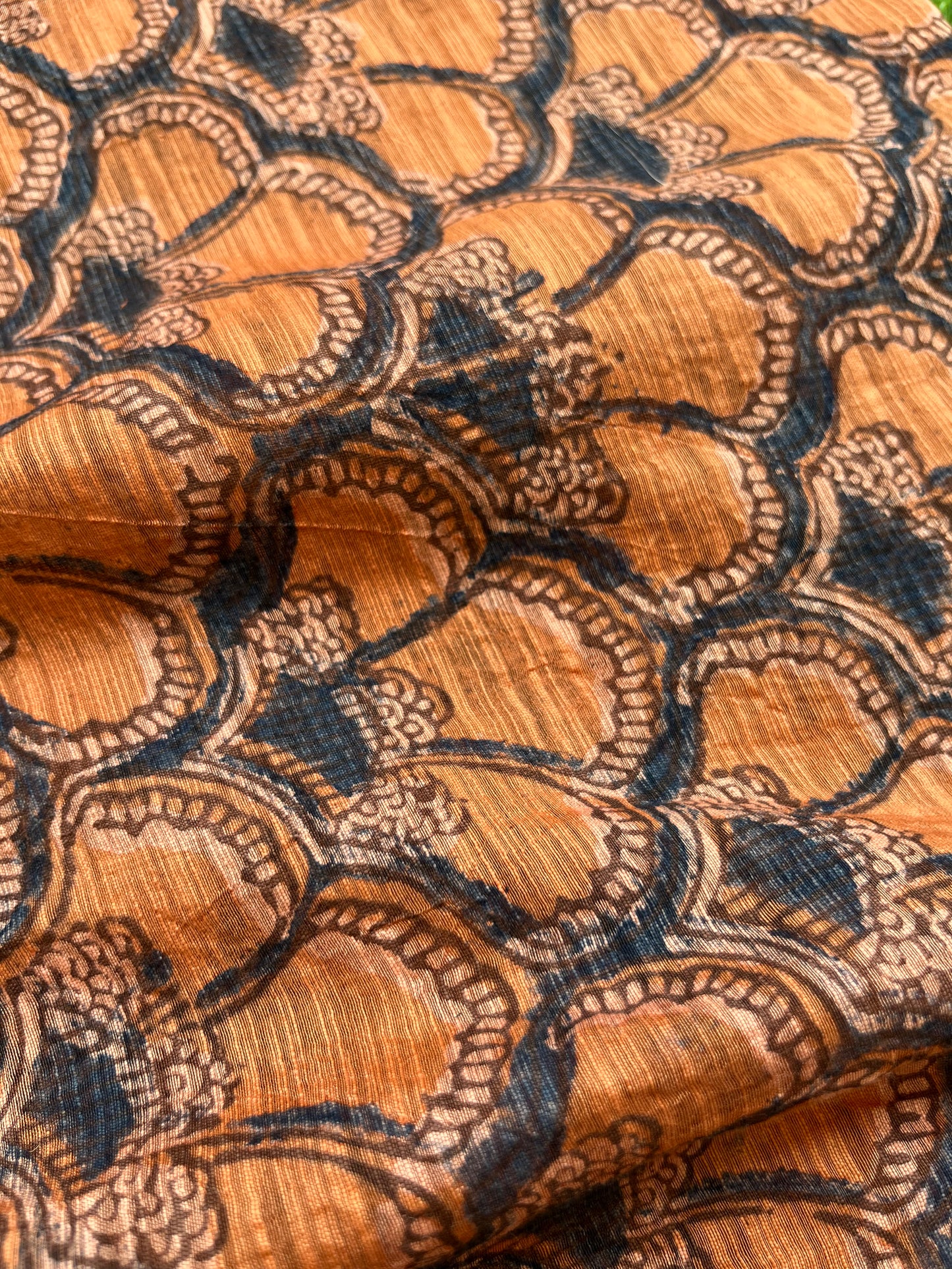Ajrakh Chanderi fabric