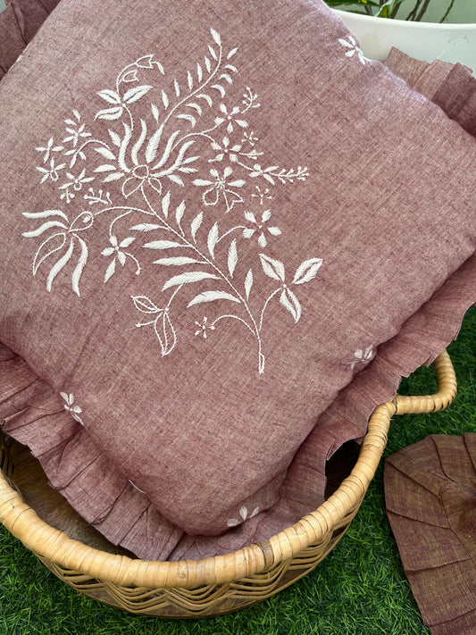 Chikankari cushion cover