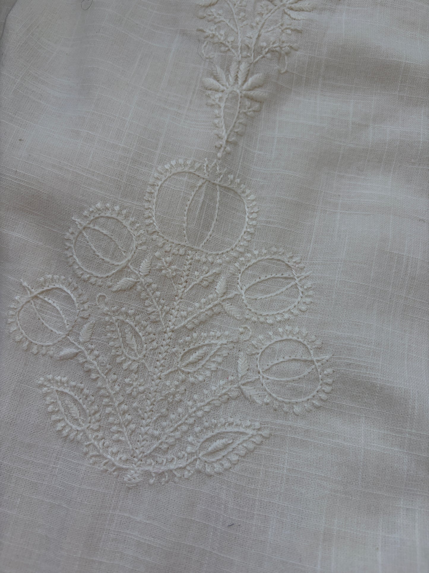 Cotton Slub chikankari kurta ( Semi Stitched)