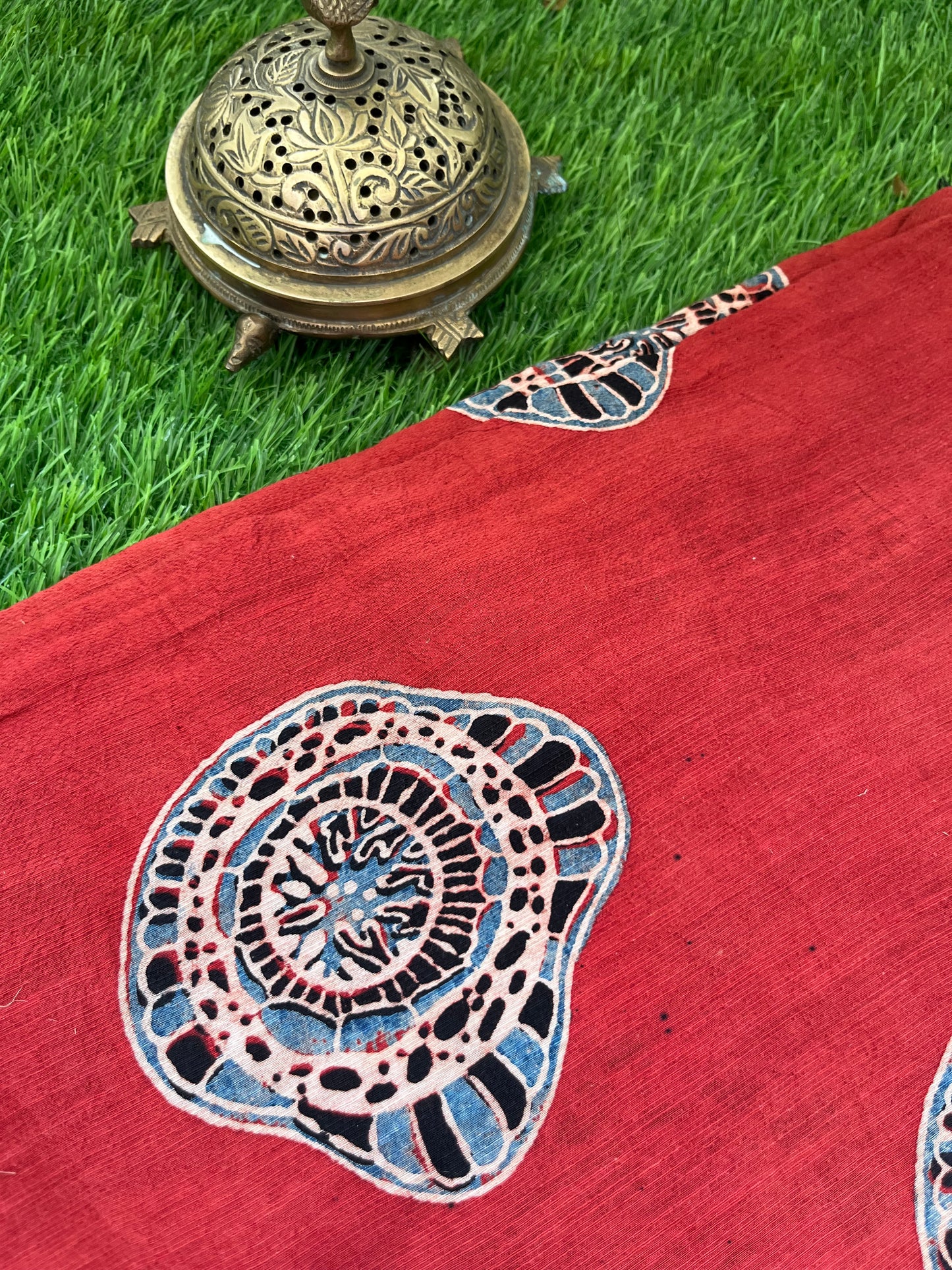 Ajrakh Cotton slub fabric
