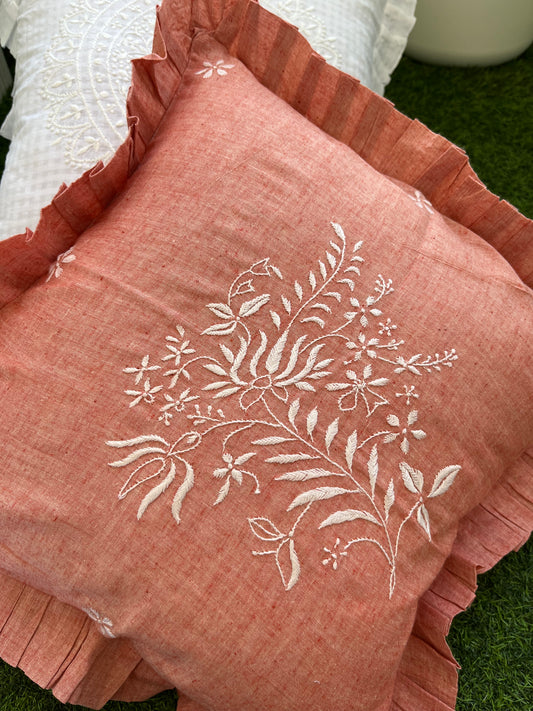 Chikankari cushion cover