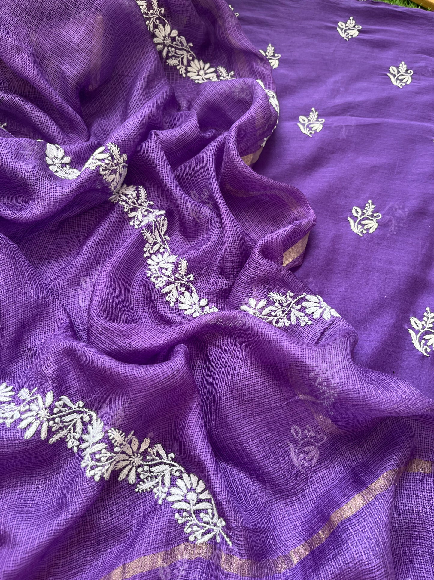 Chanderi chikan kurta and Dupatta