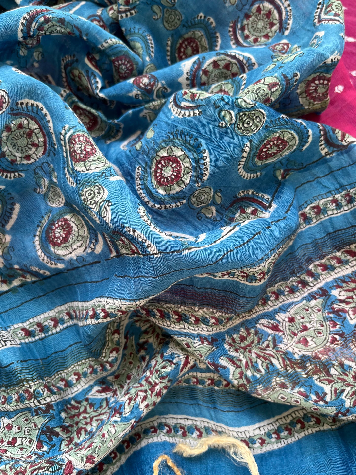 Mangalgiri Cotton kurta bottom fabric chanderi dupatta