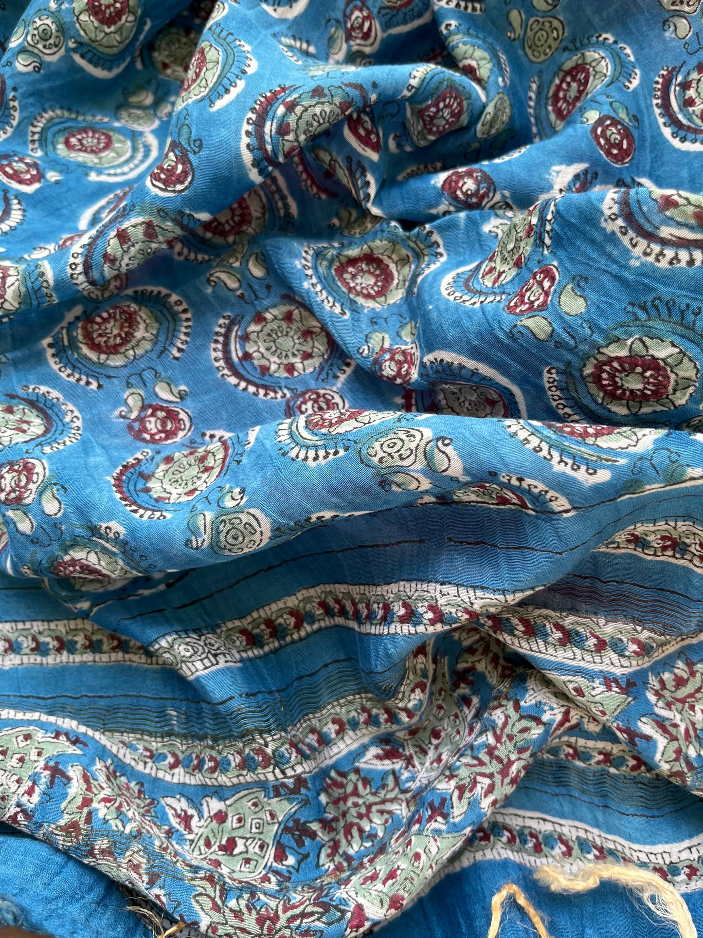 Mangalgiri Cotton kurta bottom fabric chanderi dupatta