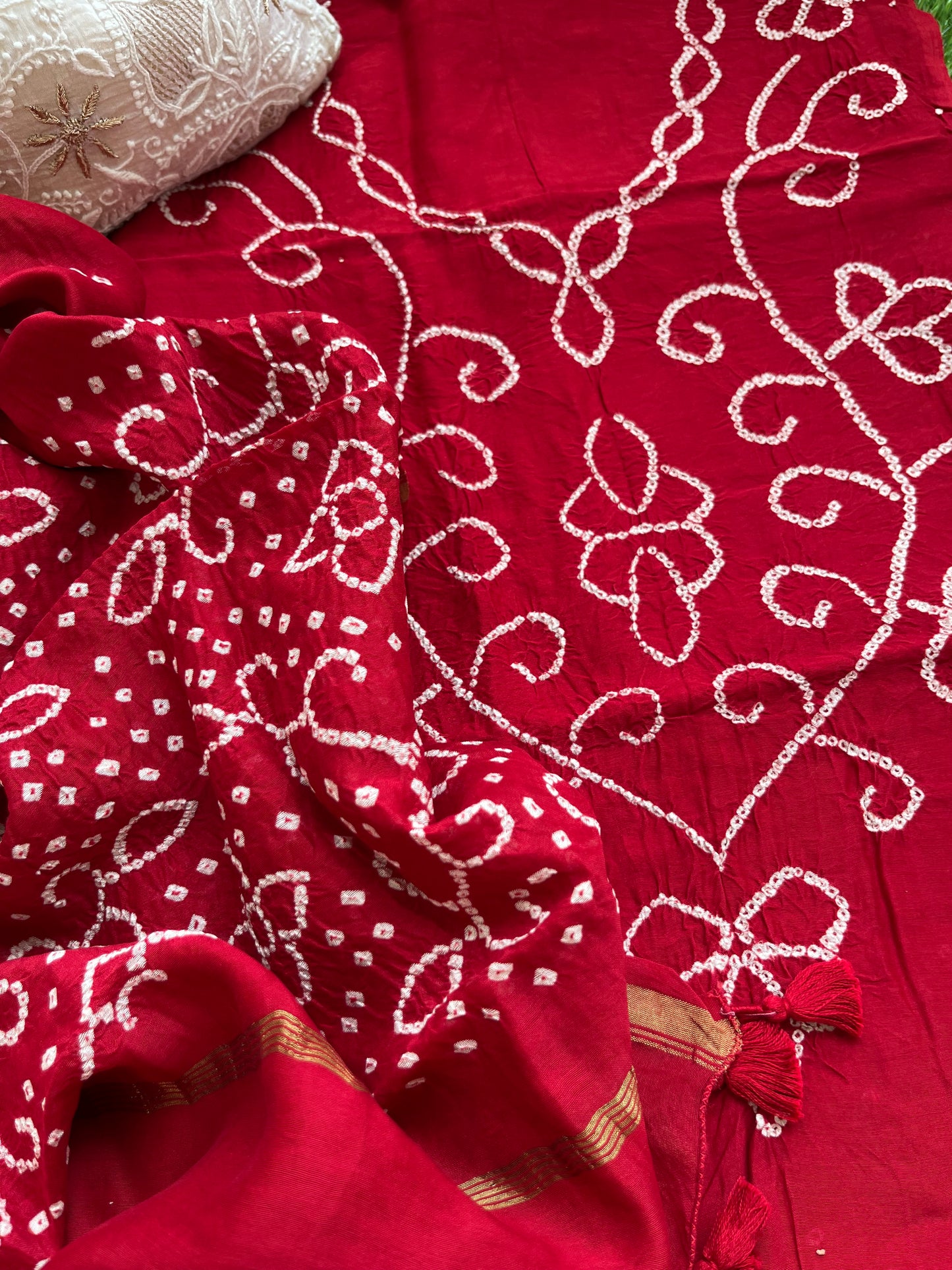 Chanderi Bandhani kurta dupatta