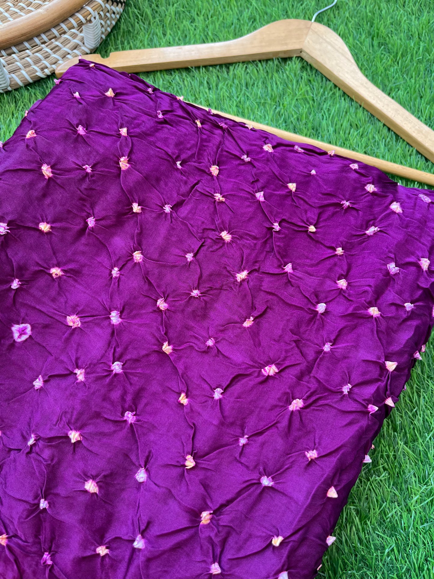 Modal Silk bandhani fabric