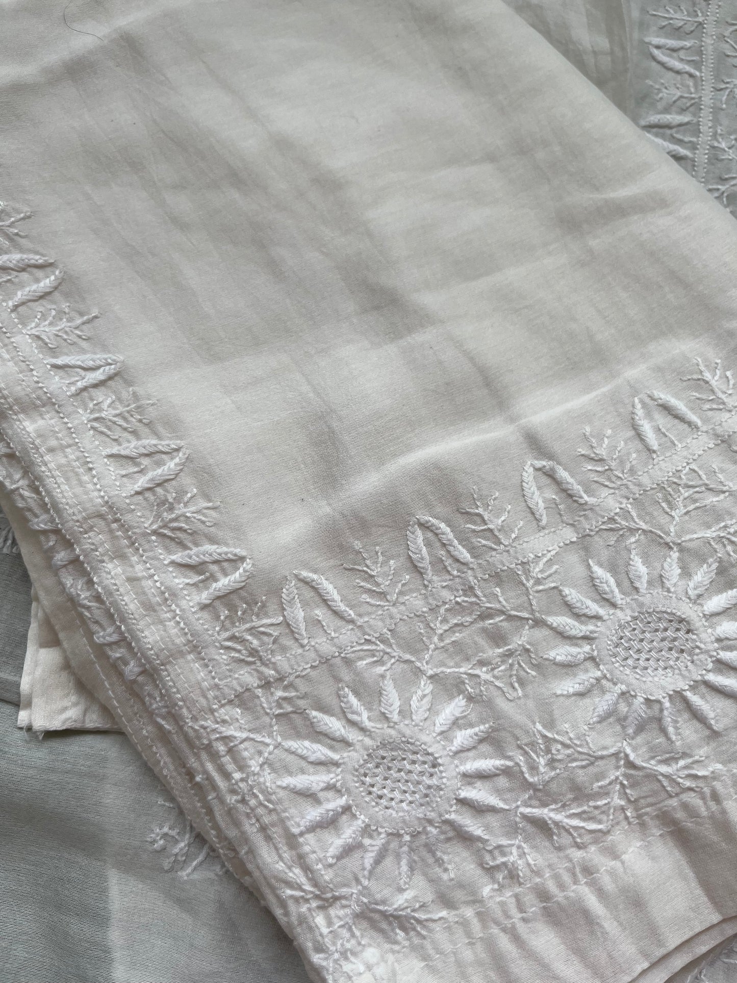 Chanderi chikan shirt and a-bottom-coord set