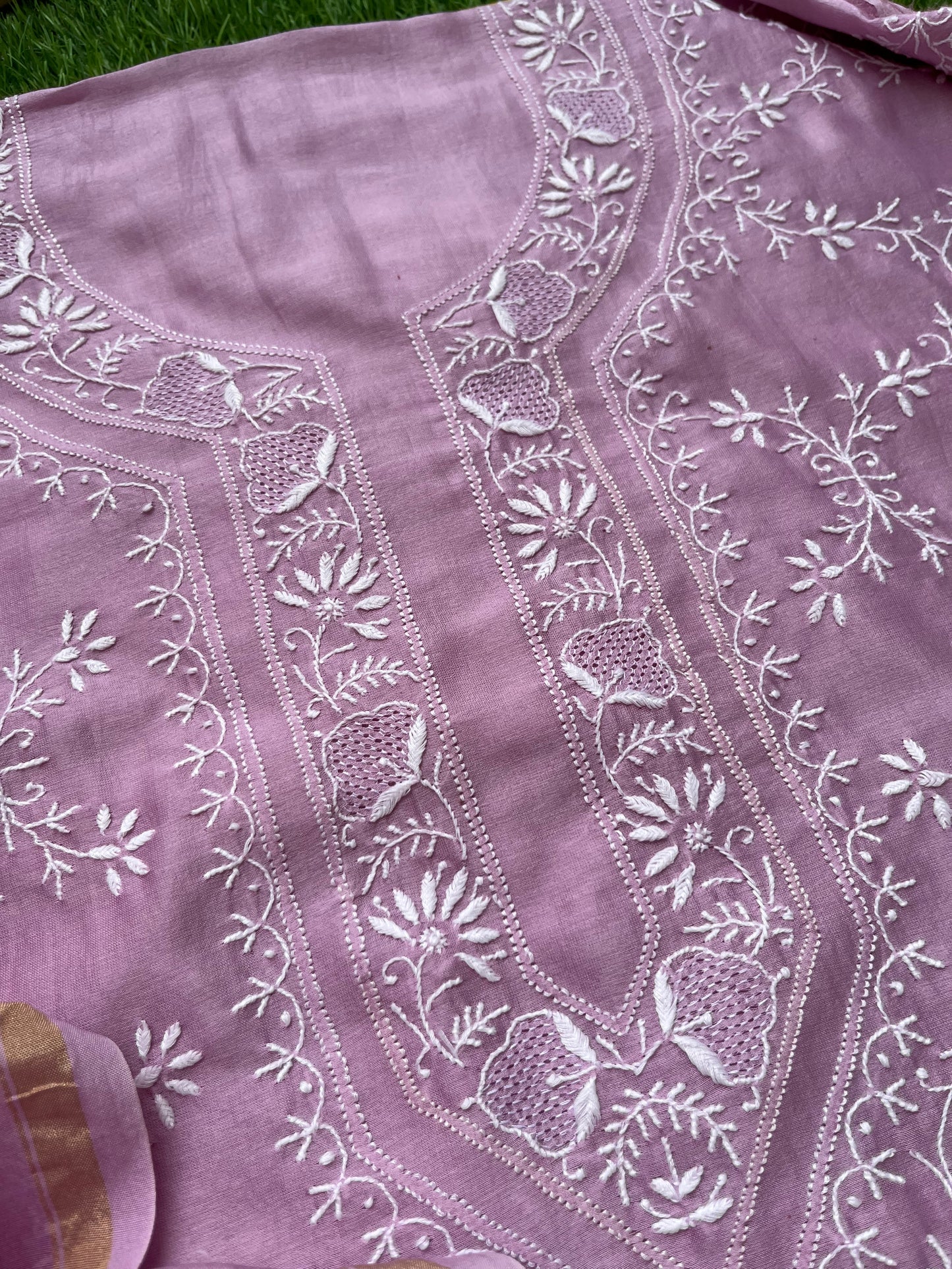 Chanderi Chikankari Kurta Dupatta