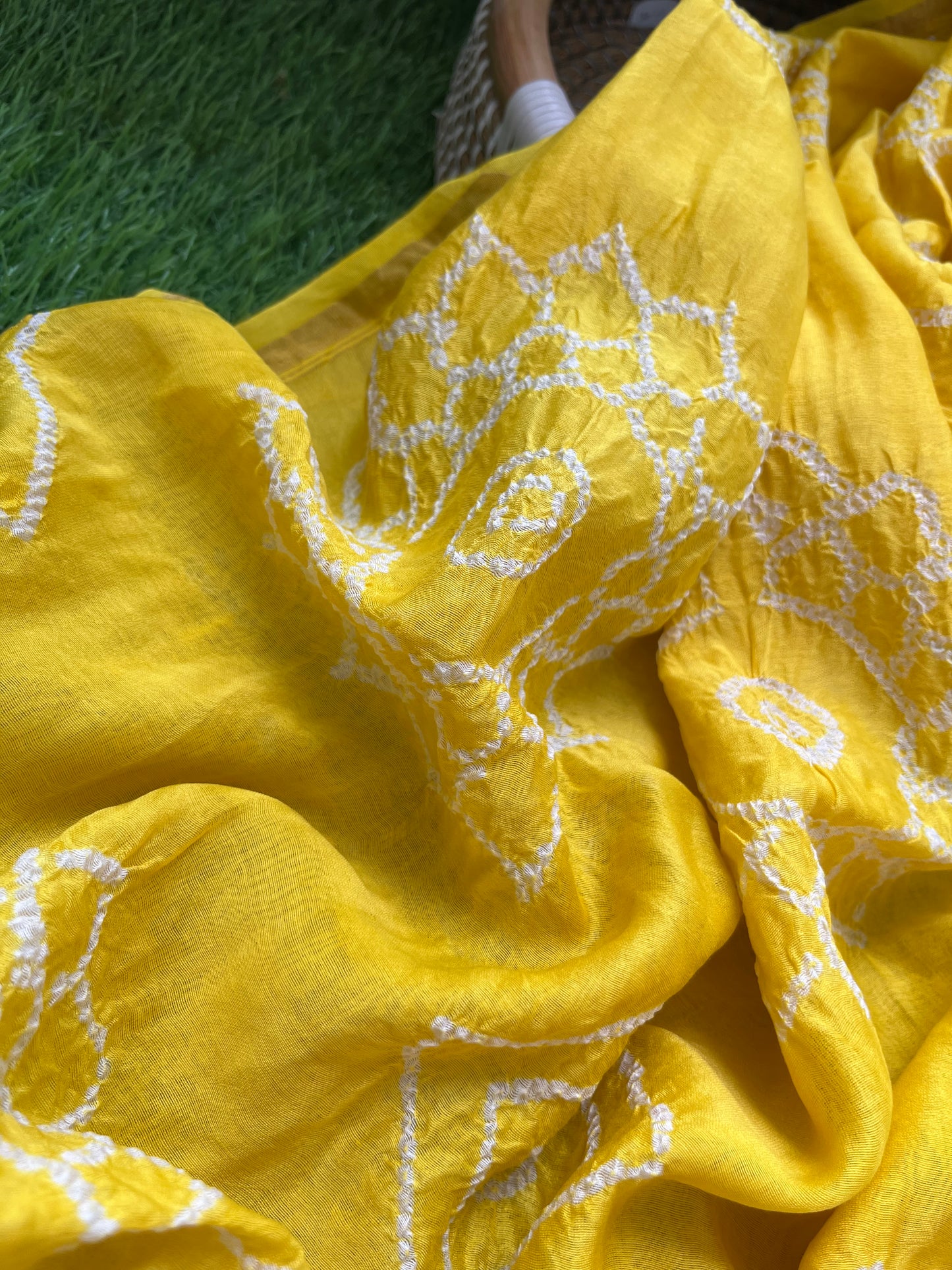 Bandhani Chanderi silk Dupatta