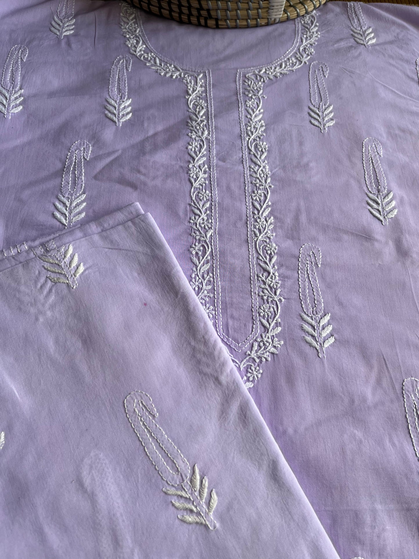 Cotton chikan kurta bottom
