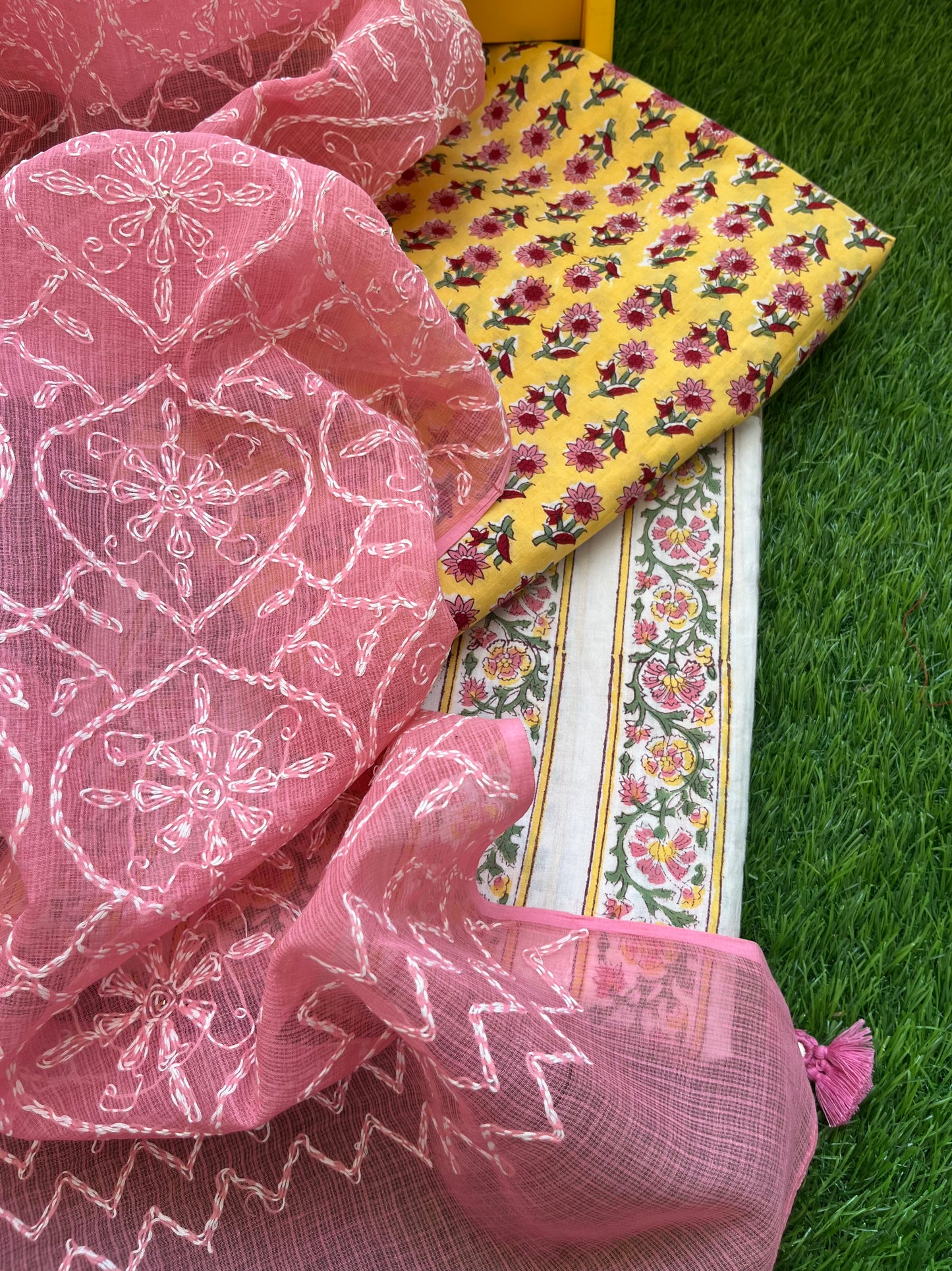 Chikankari Dupatta cotton Fabric
