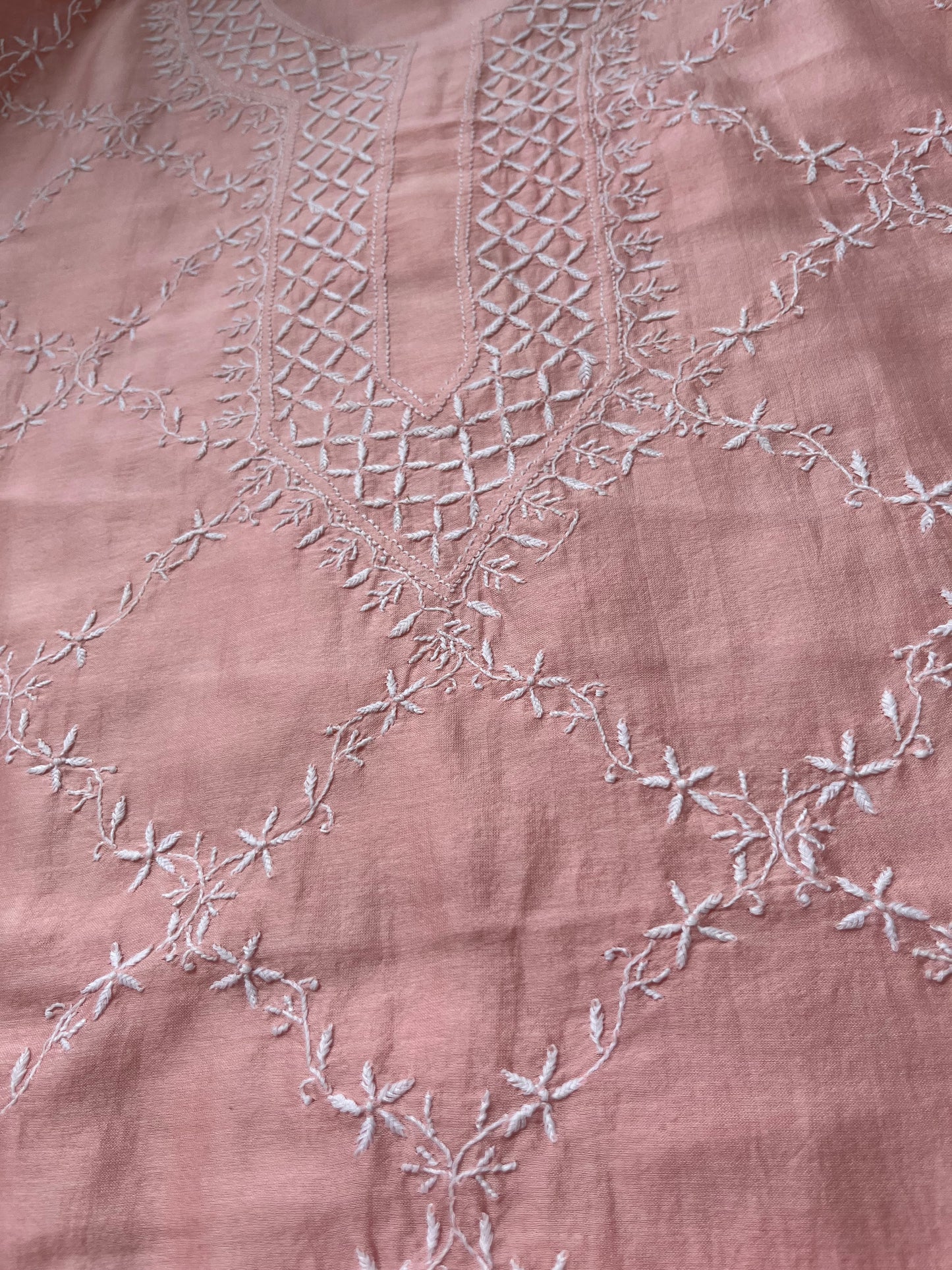 Chanderi chikan kurta