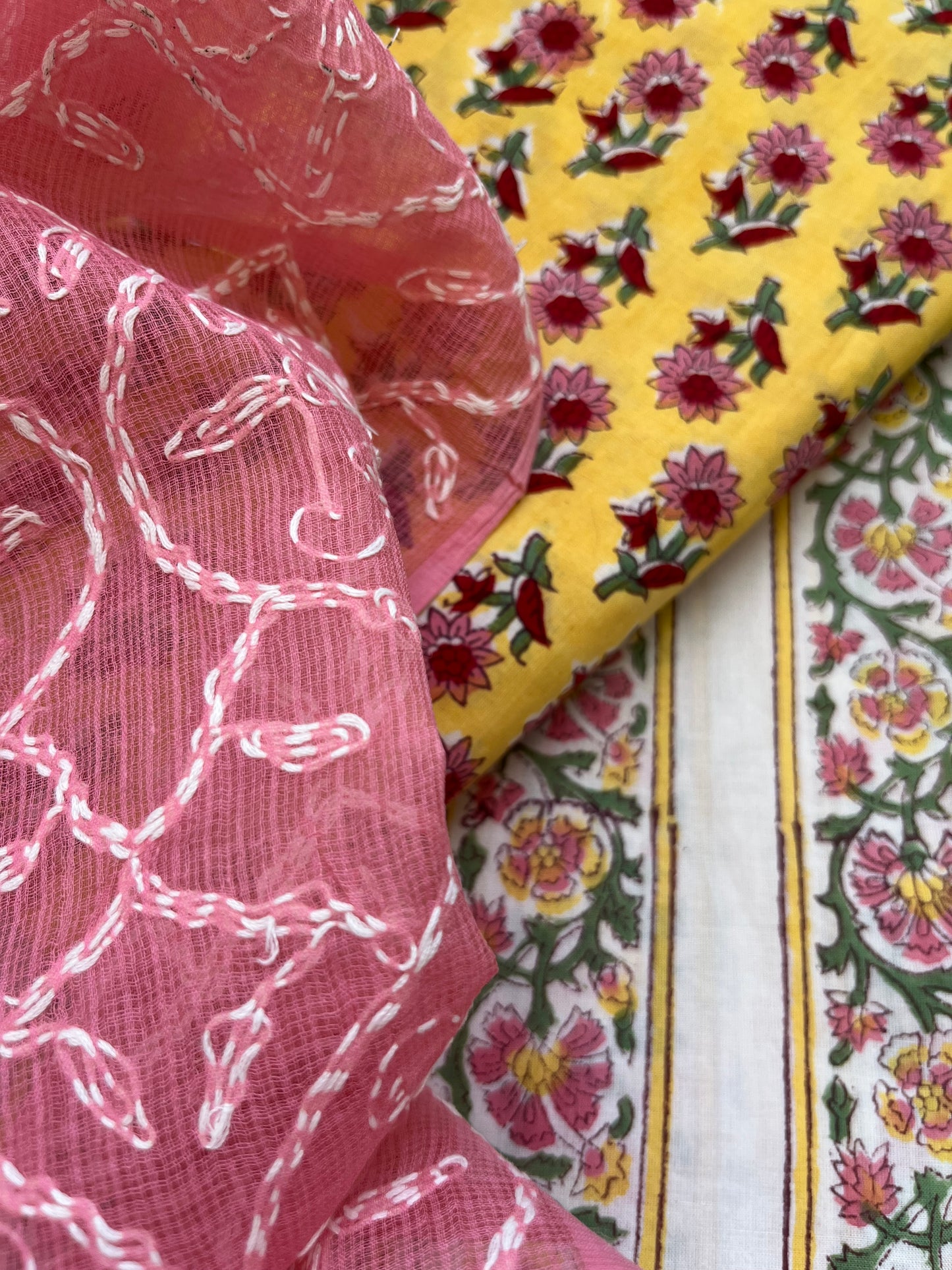 Chikankari Dupatta cotton Fabric