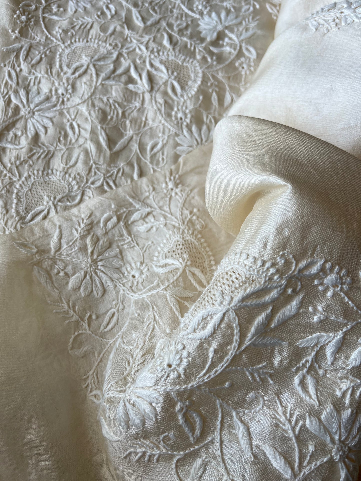 Tussar Silk Chikankari kurta Dupatta