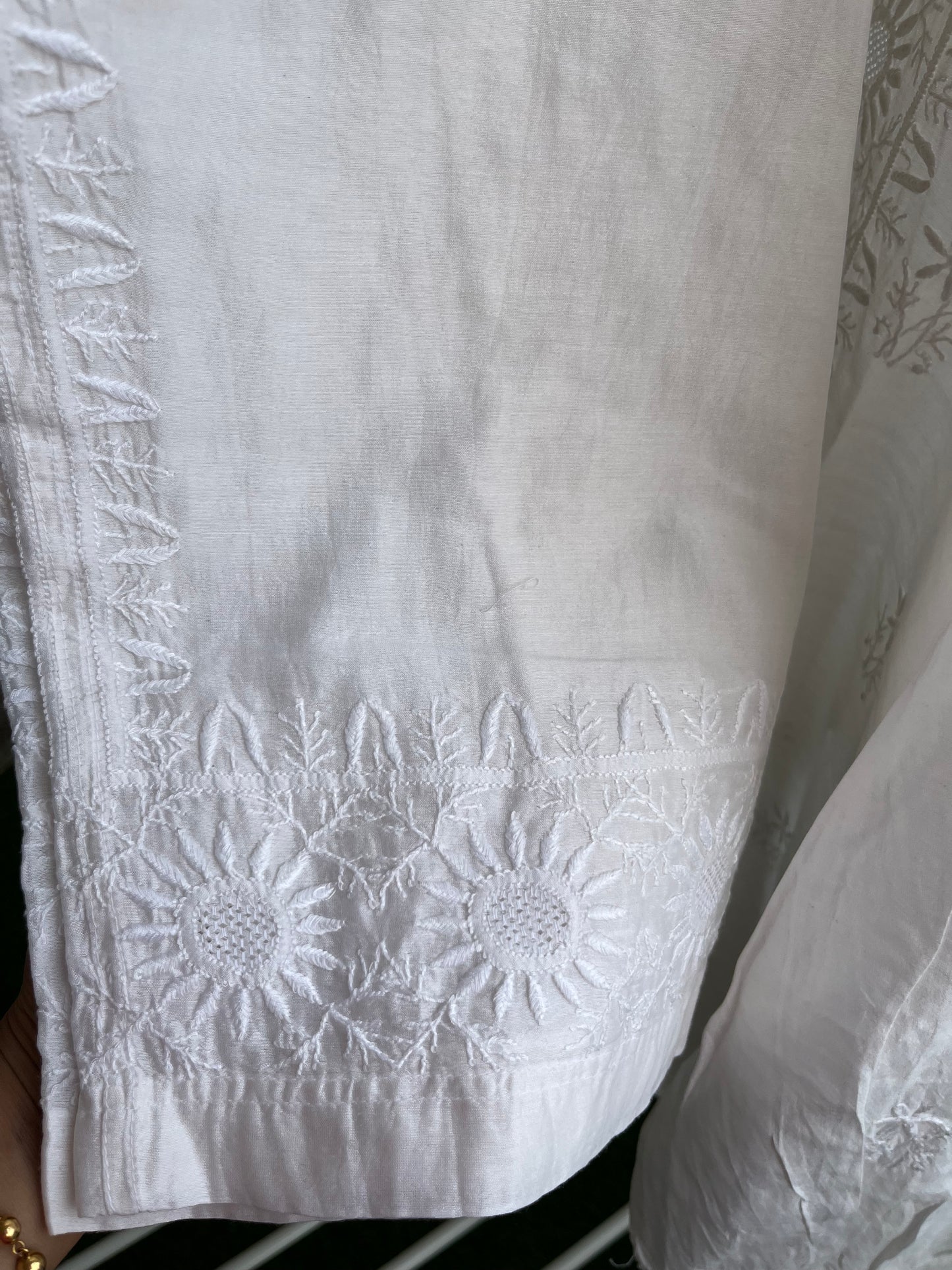 Chanderi chikan shirt and a-bottom-coord set