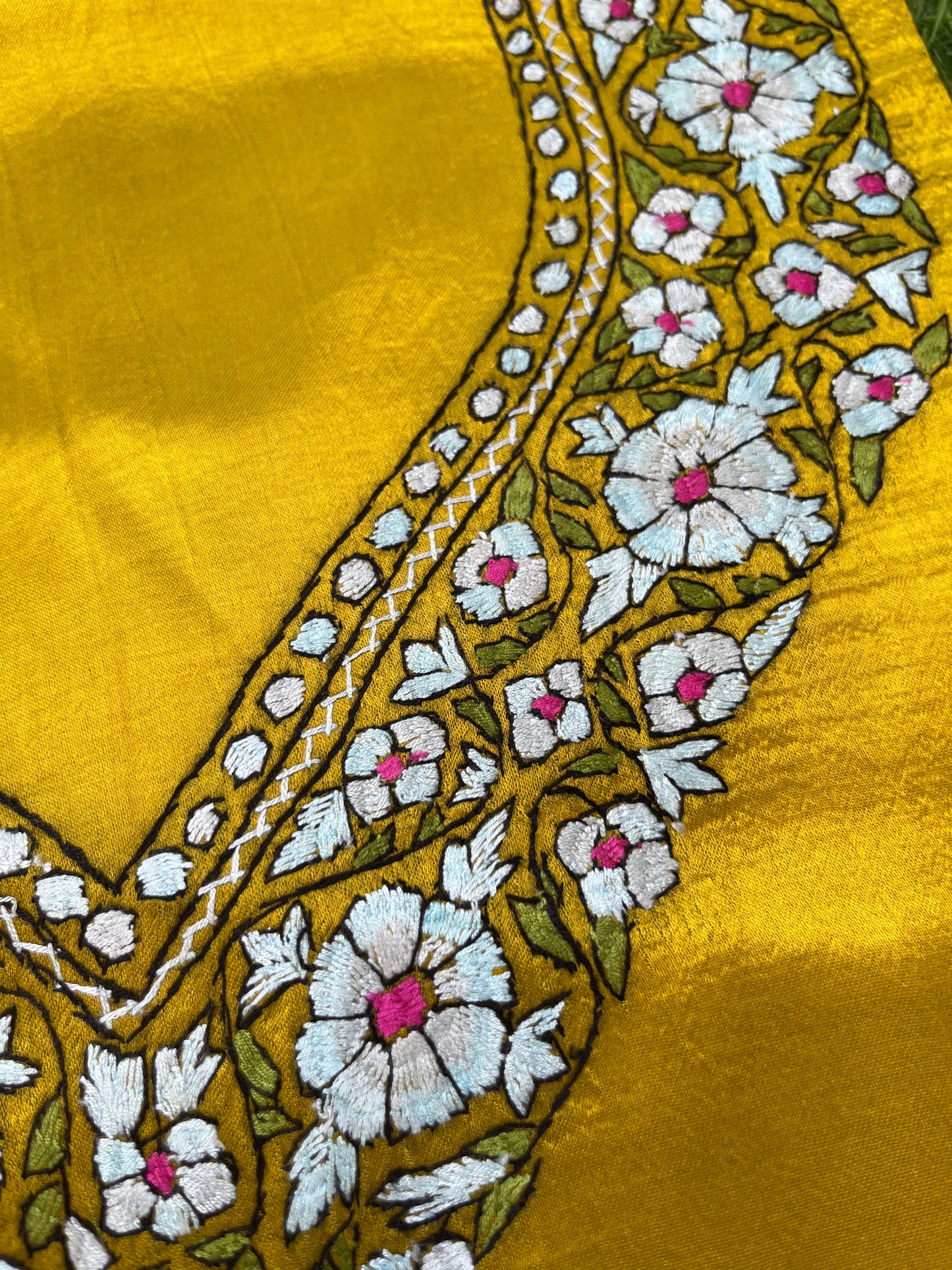 Mashru Silk kashmiri work kurta