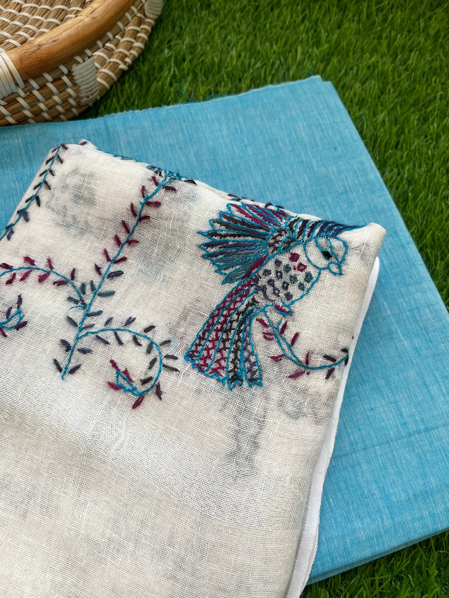 Linen sozni Dupatta set