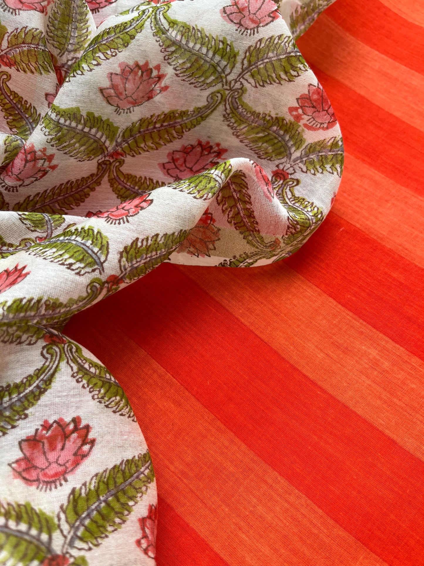 Cotton striped kurta bottom bandhani dupatta
