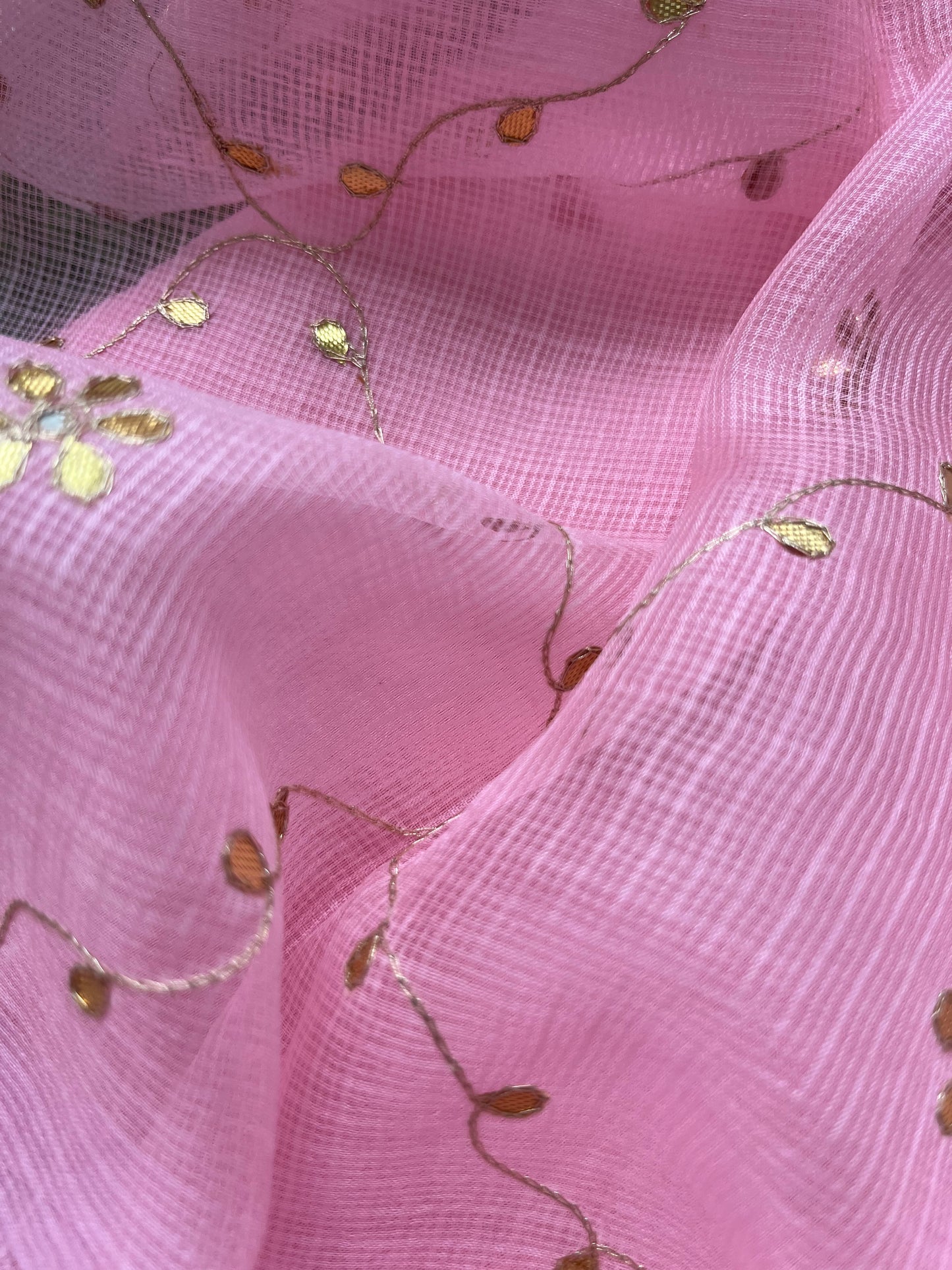 त्योहार :kota silk gota patti Dupatta with plain chanderi kurta bottom Fabric