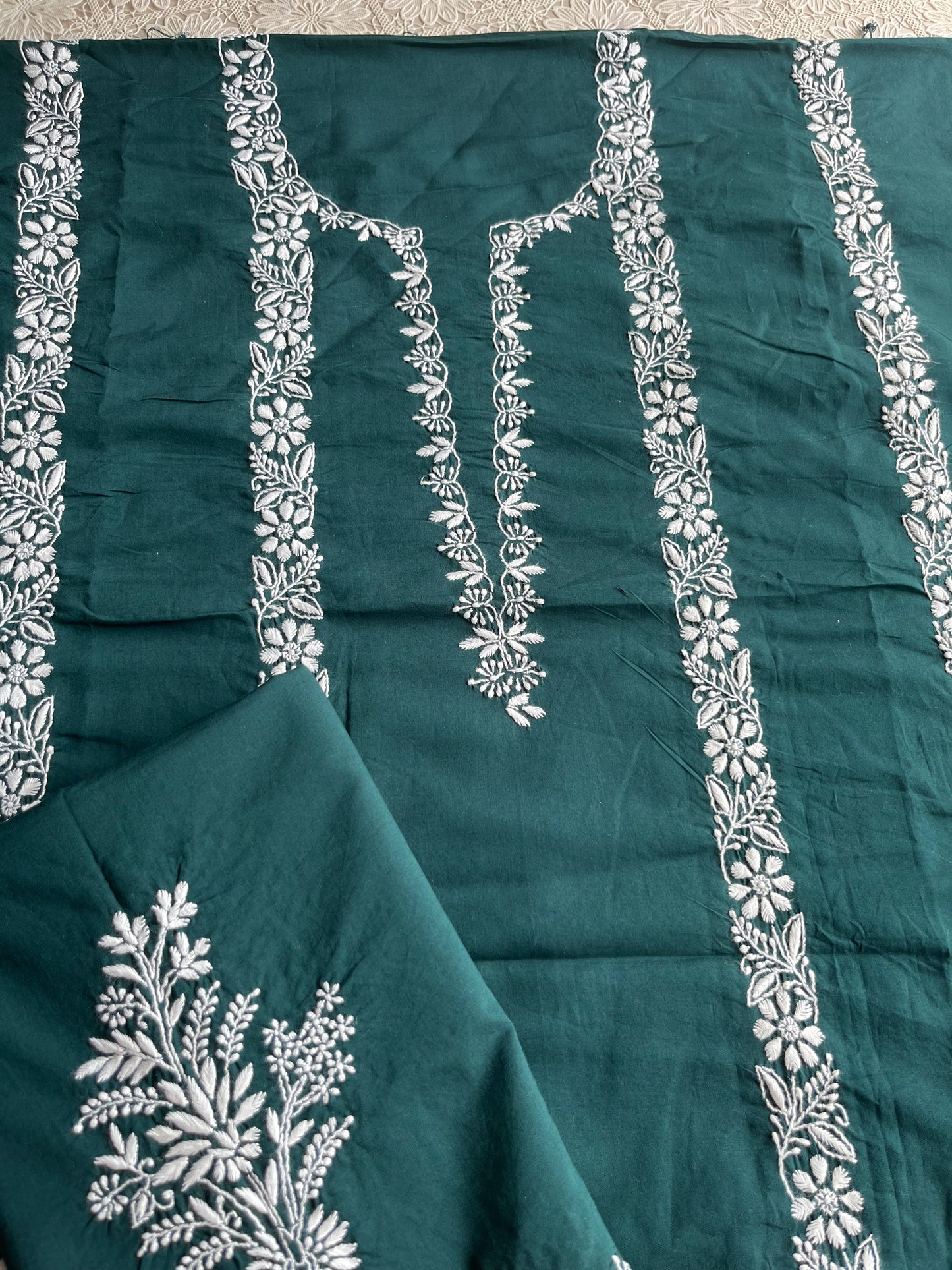 Cotton chikan kurta bottom