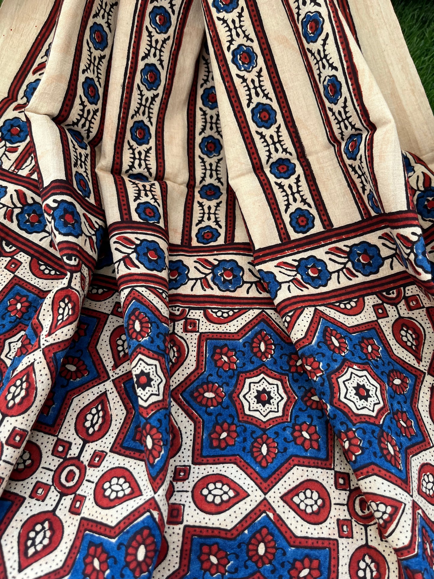 Ajrakh cotton Kurta bottom and dupatta